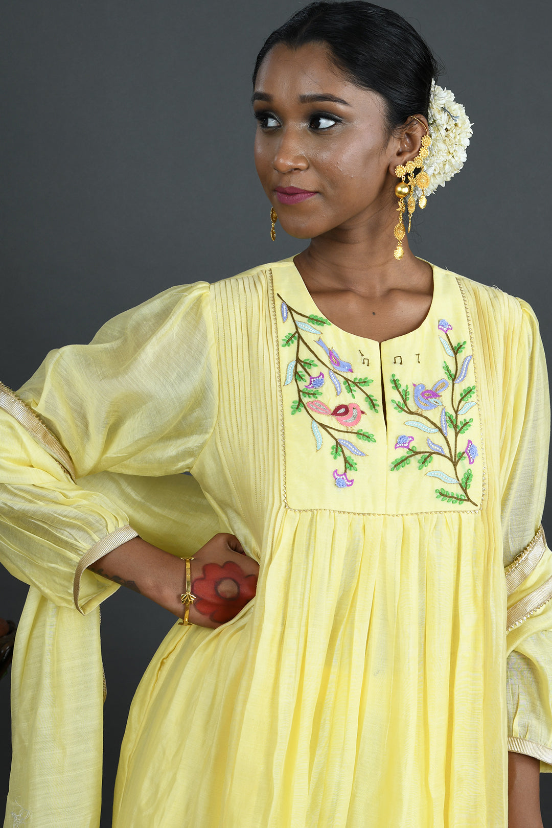 Surajmukhi - Yellow Handloom Chanderi Kurta Set