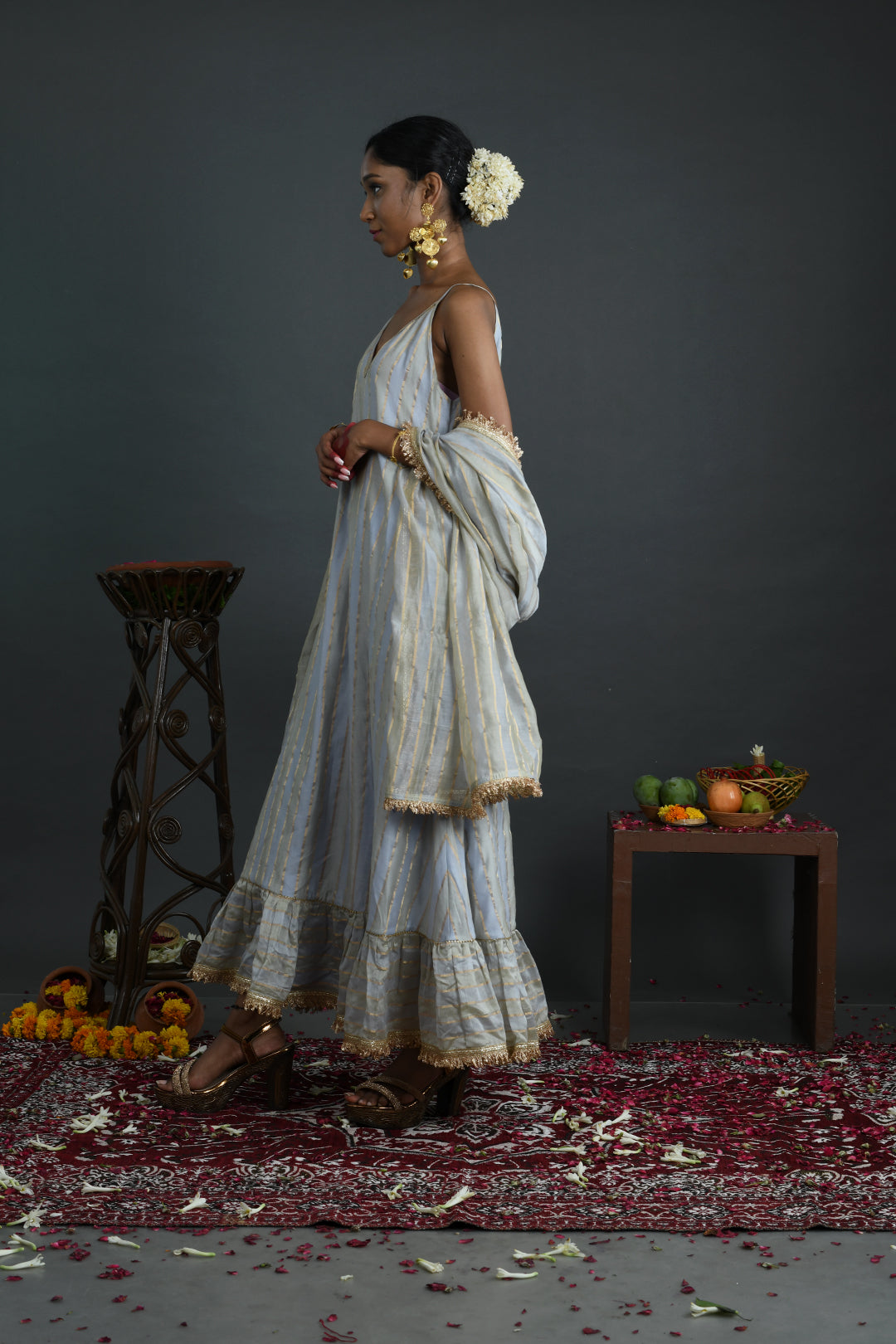 Noor - Blue Handloom Chanderi Kurta Set