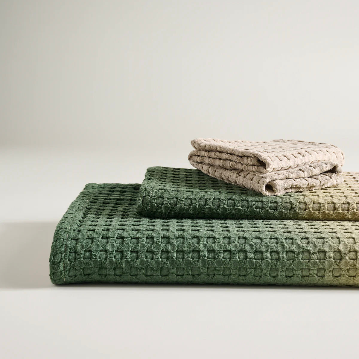 Dip Dye Cotton Bamboo Waffle Towel