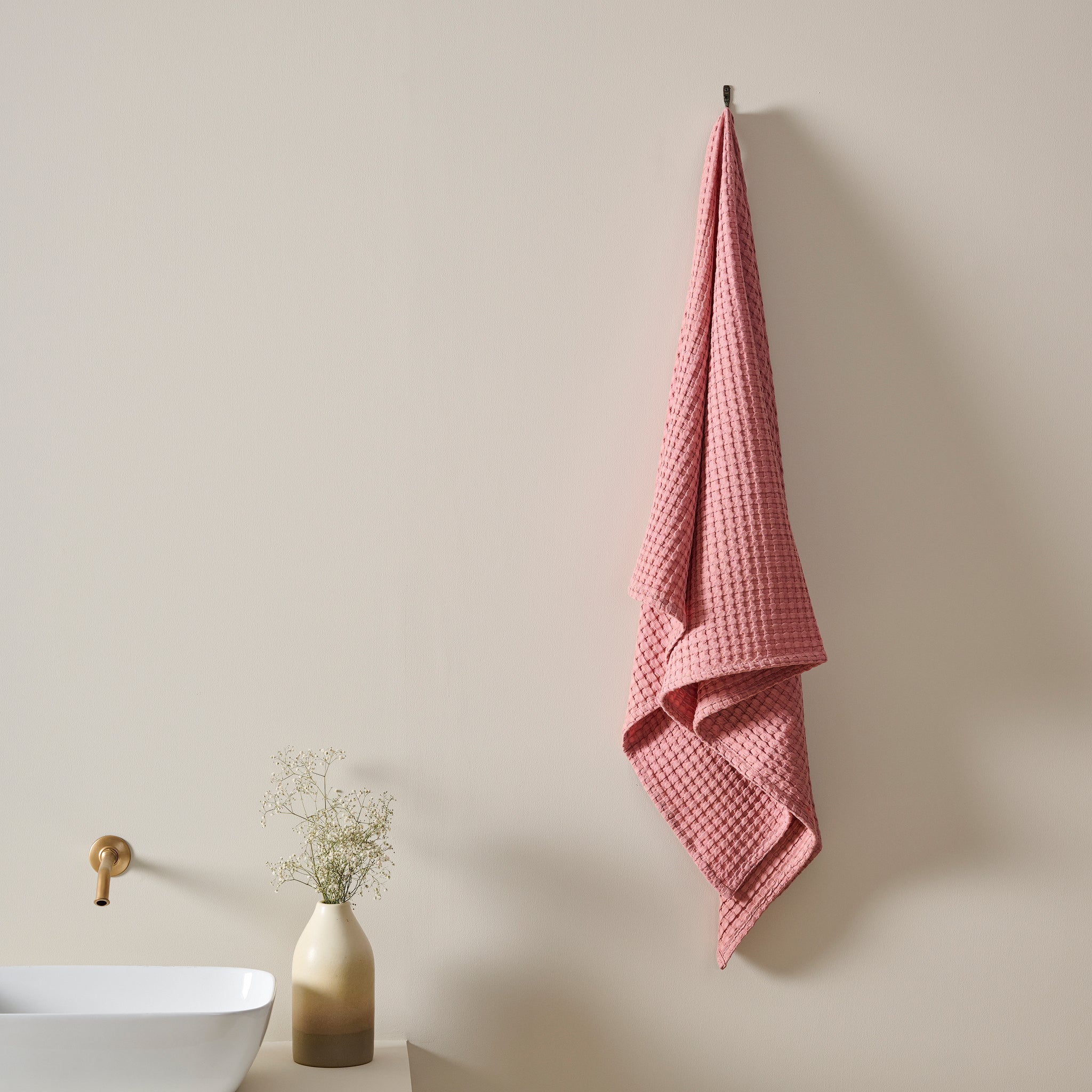Chalk Cotton Waffle XL Bath Towel