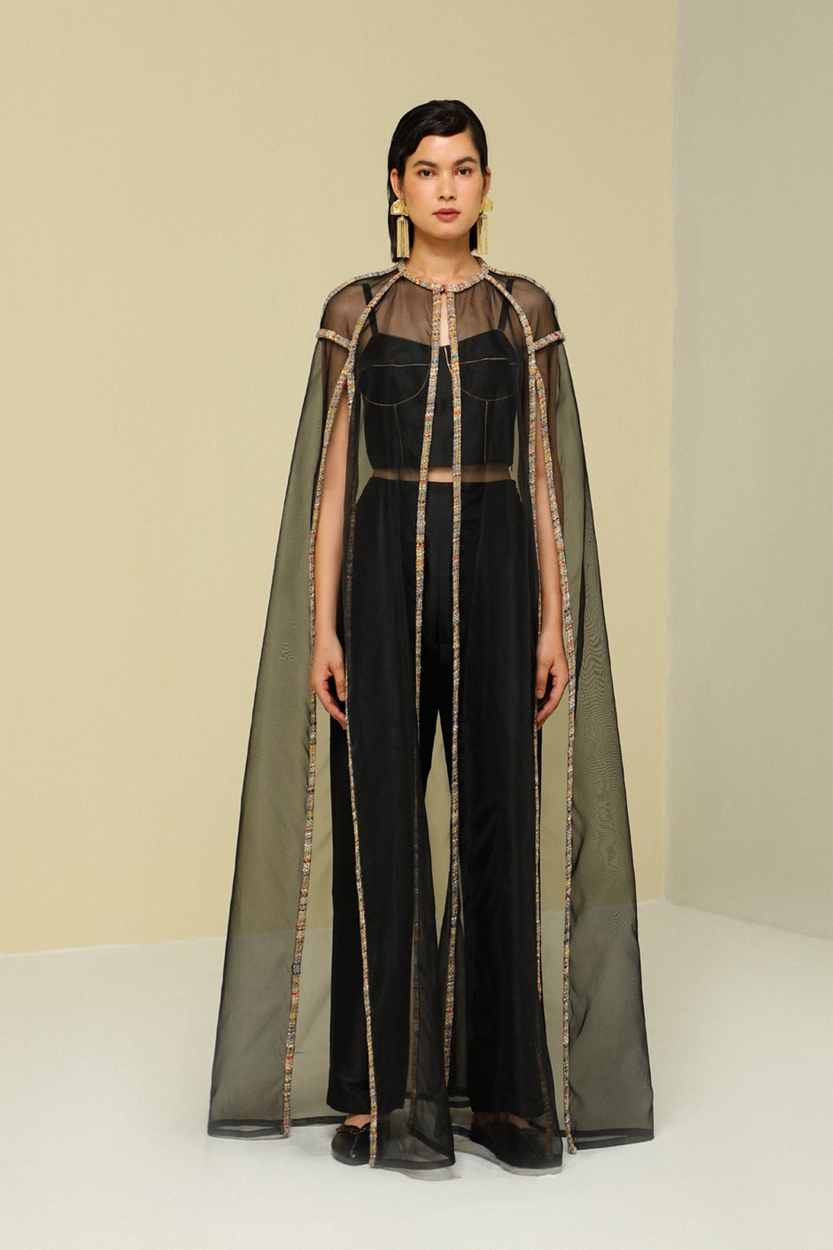 Black Organza Cape
