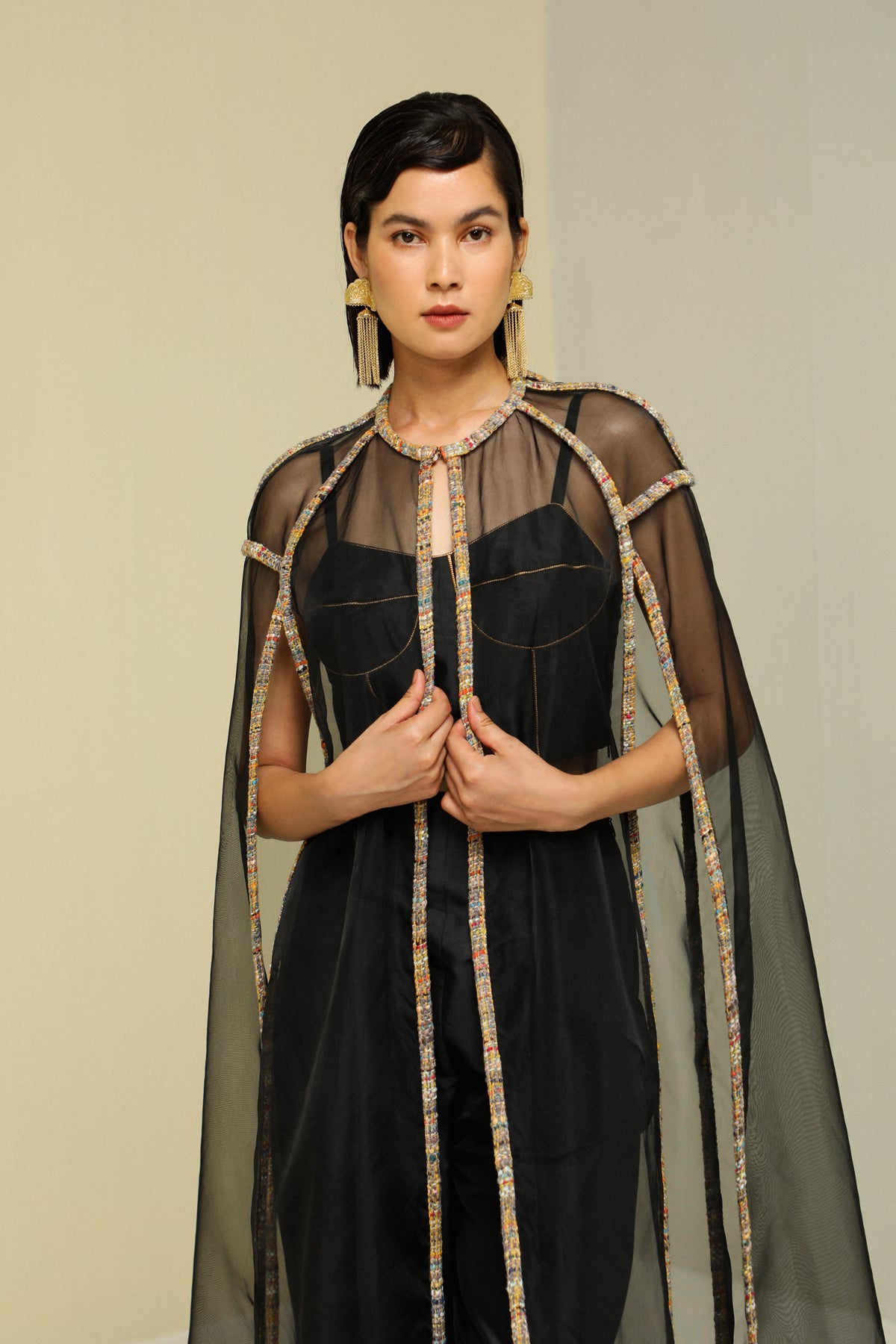 Black Organza Cape