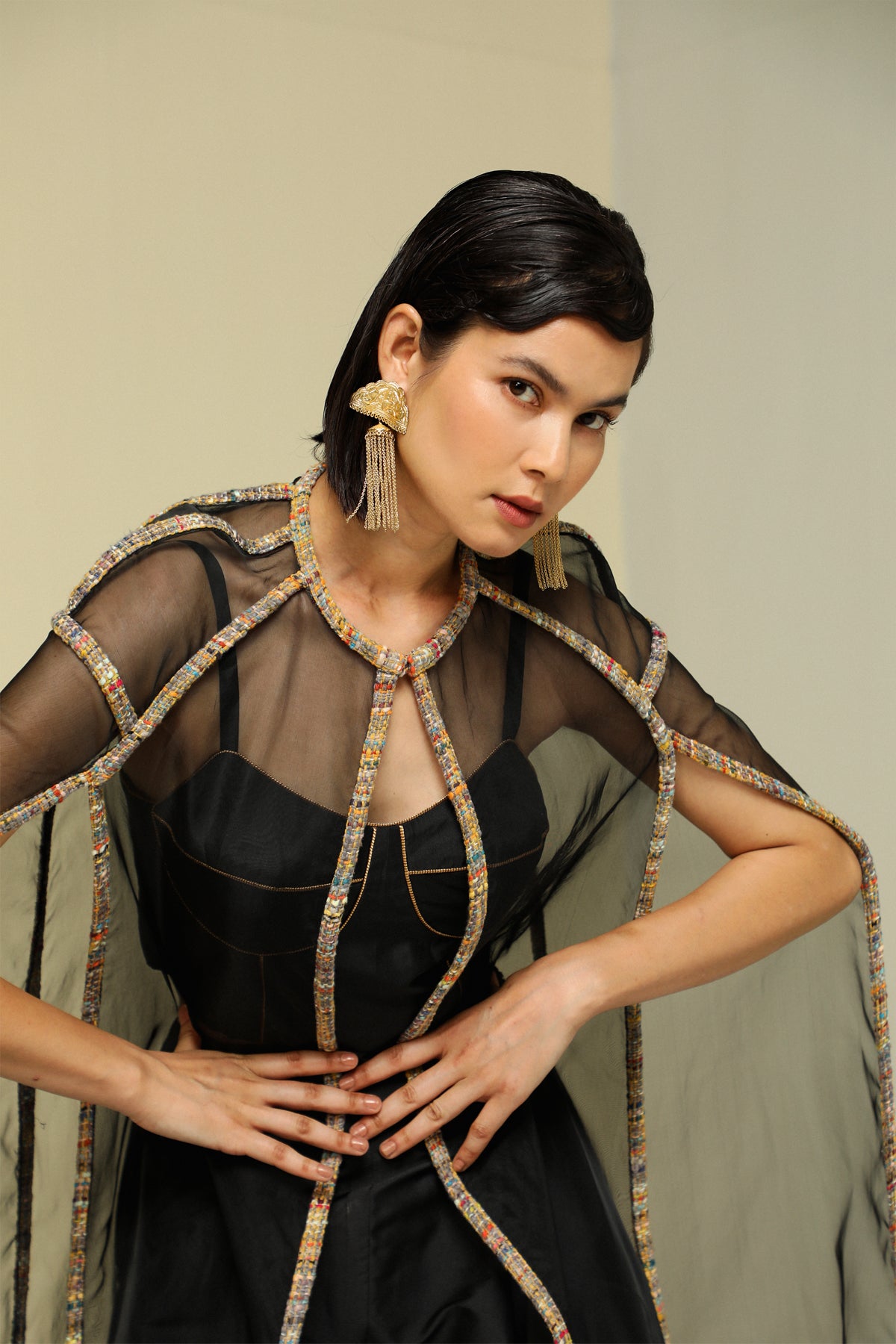 Black Organza Cape