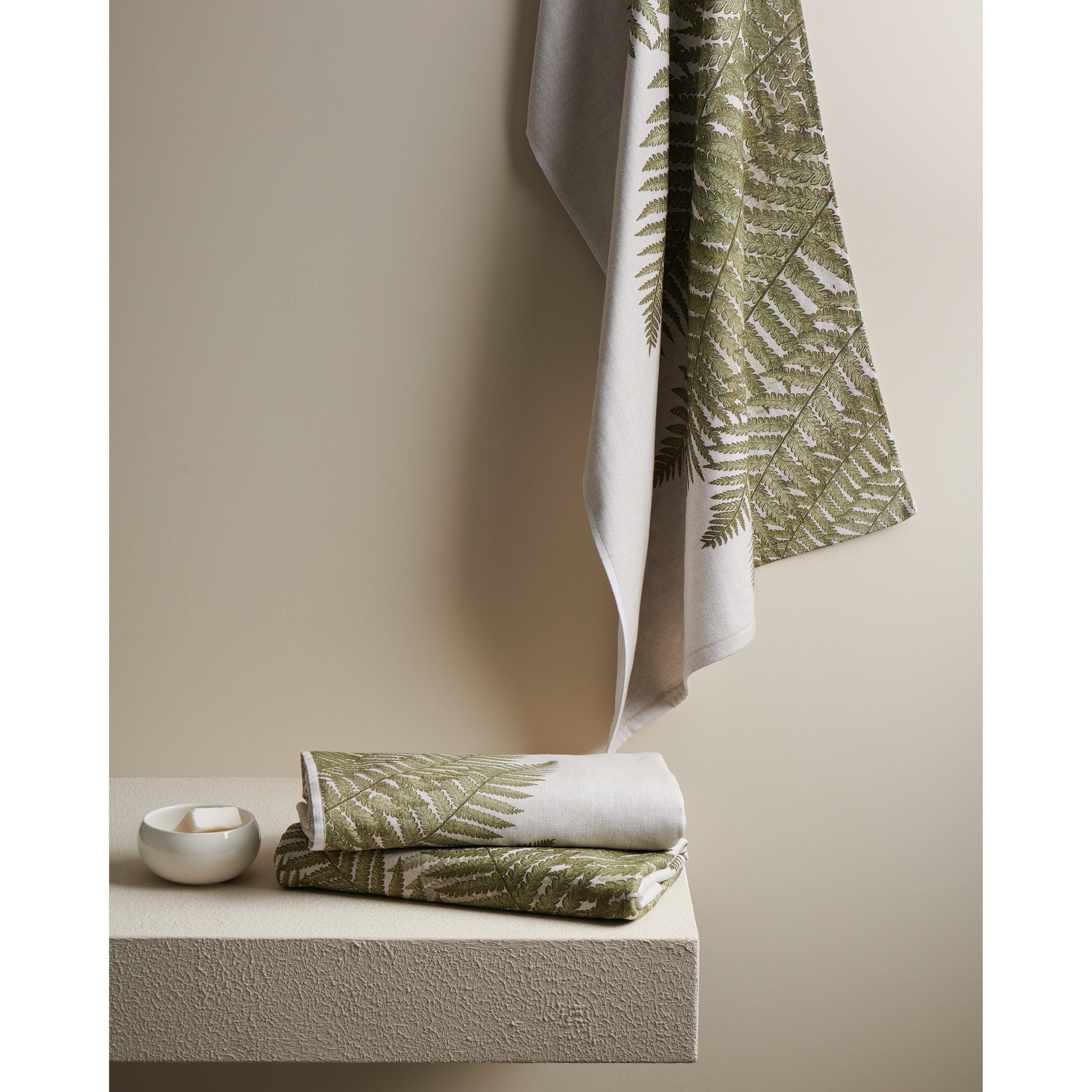 Fern Print Cotton Bamboo Hammam Terry Towel Set