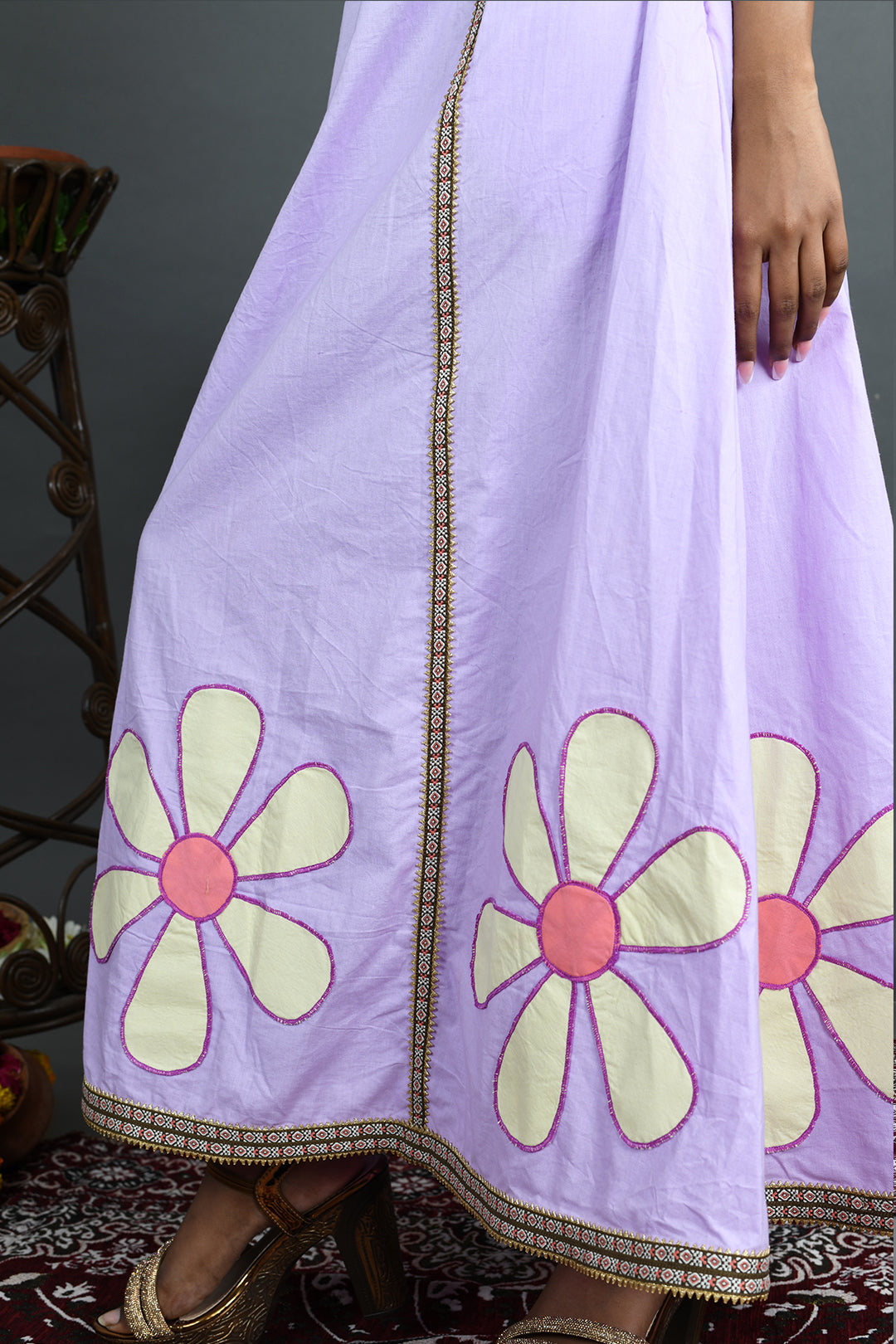 Umang - Lavender Cotton Poplin Skirt and Waistcoat Co-Ord Set