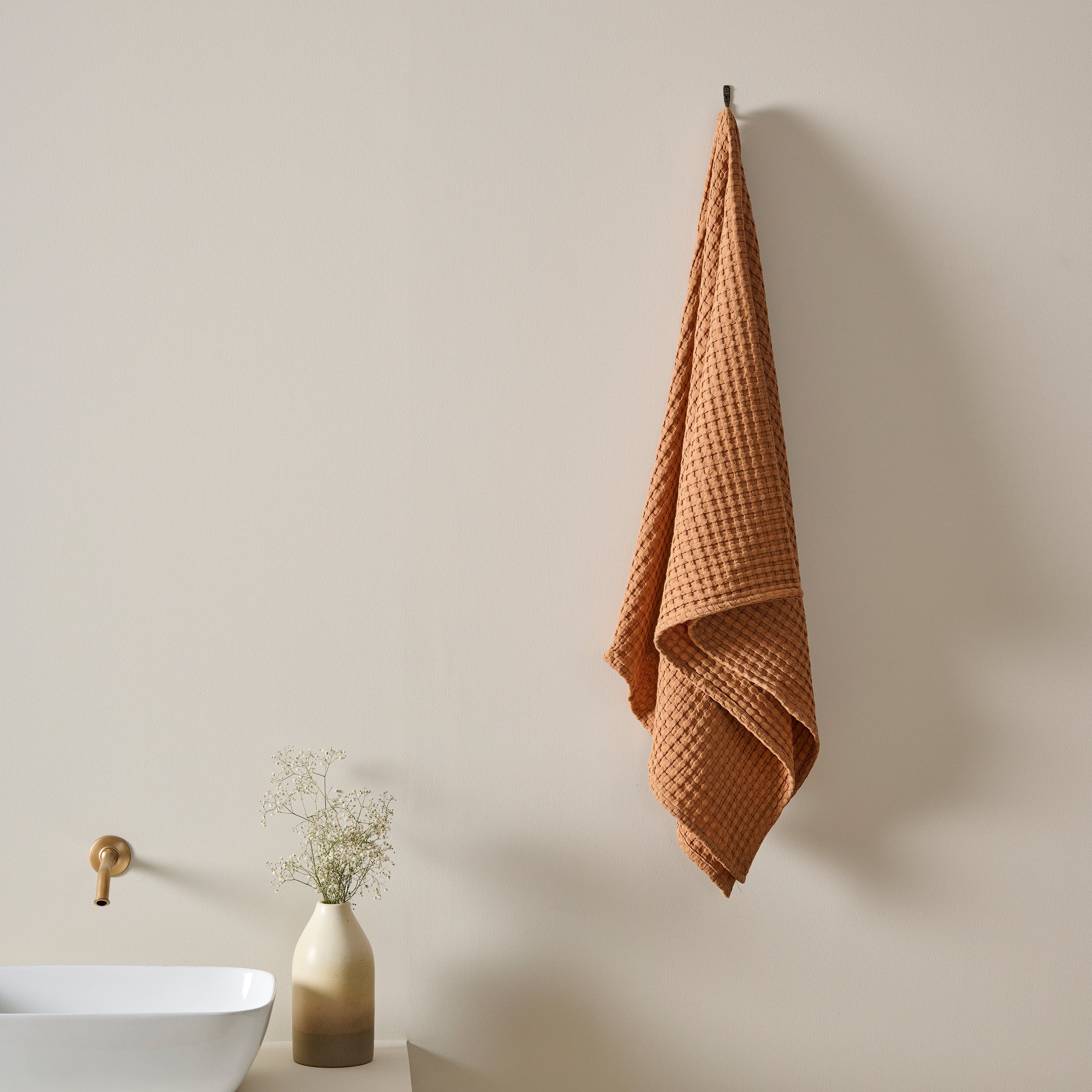 Chalk Cotton Waffle XL Bath Towel