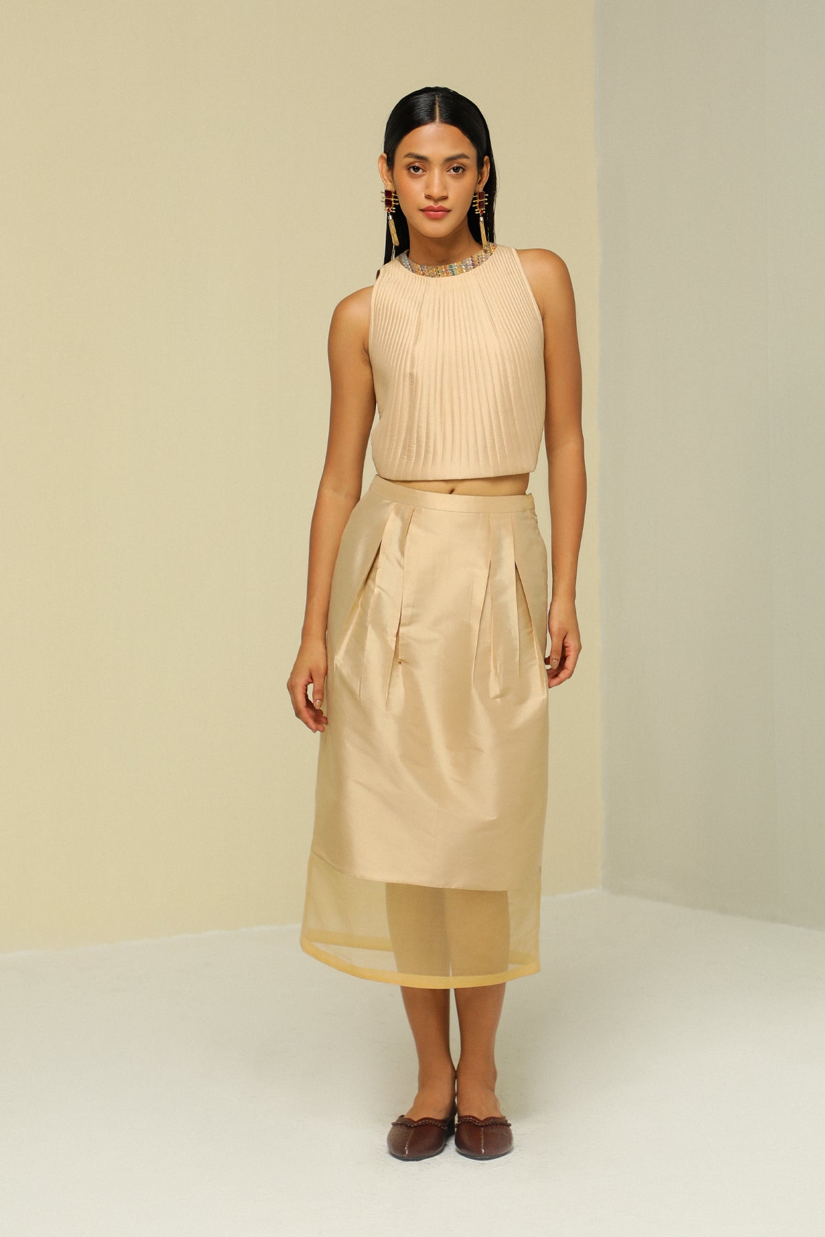 Gold Silk Skirt