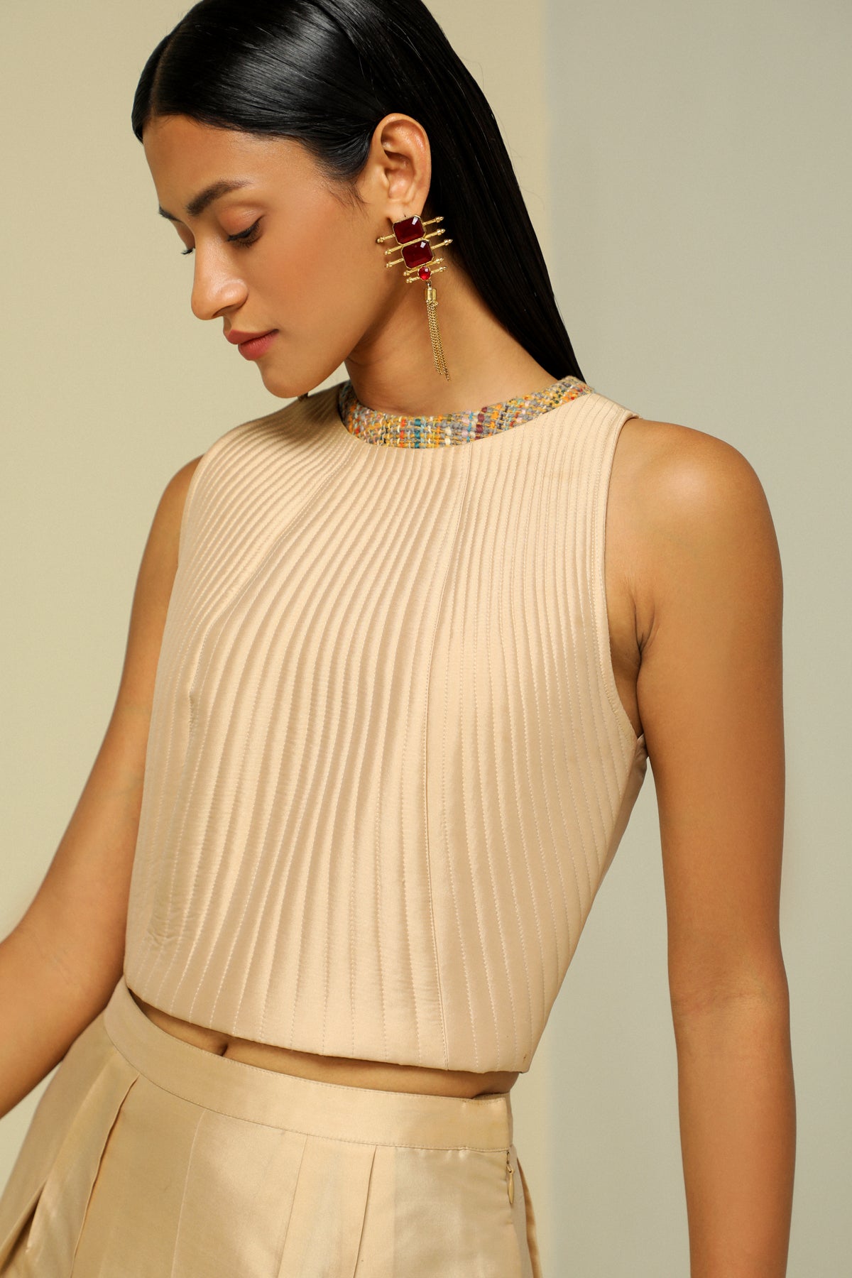 Gold Silk Crop Top