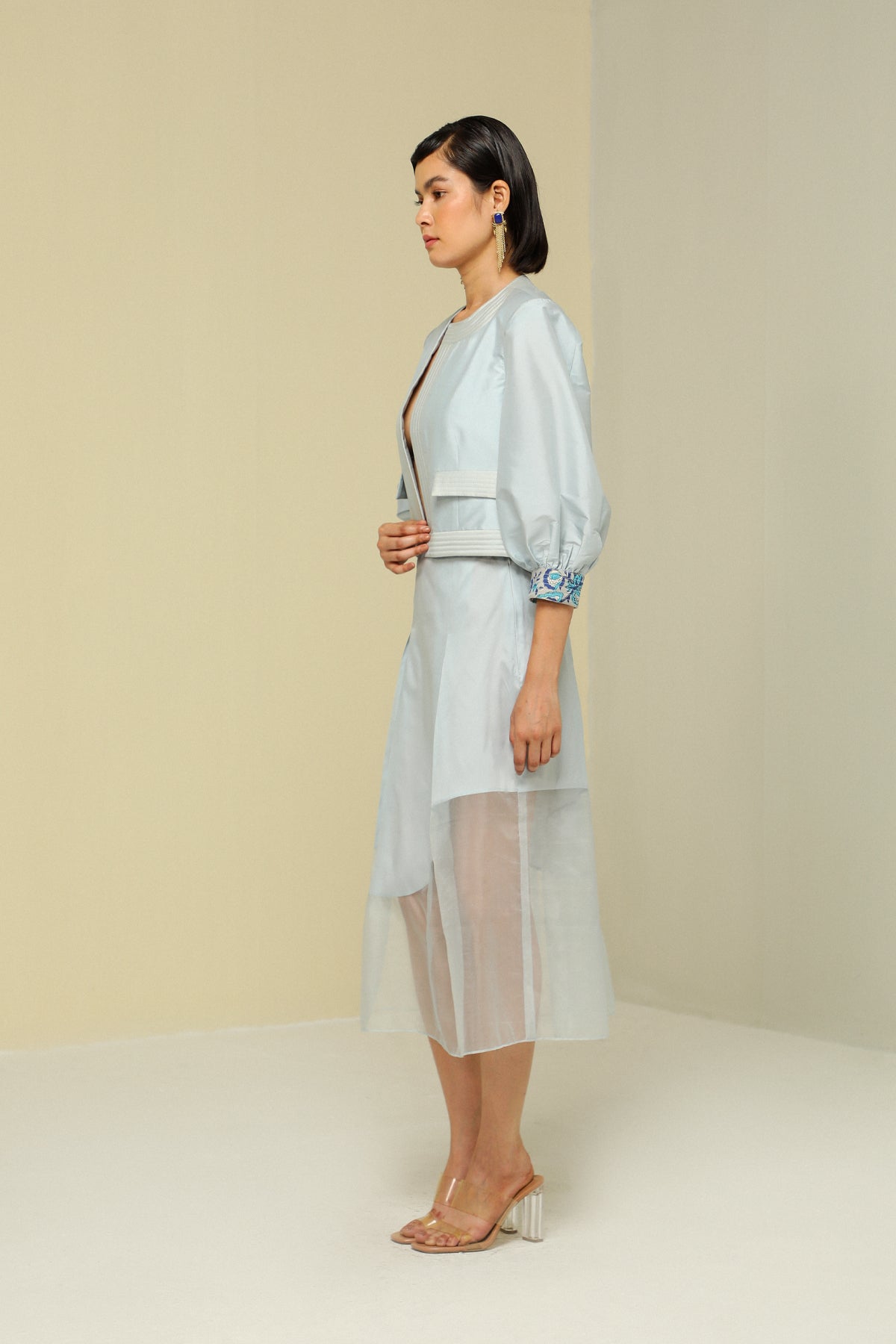 Ice Blue Silk Jacket