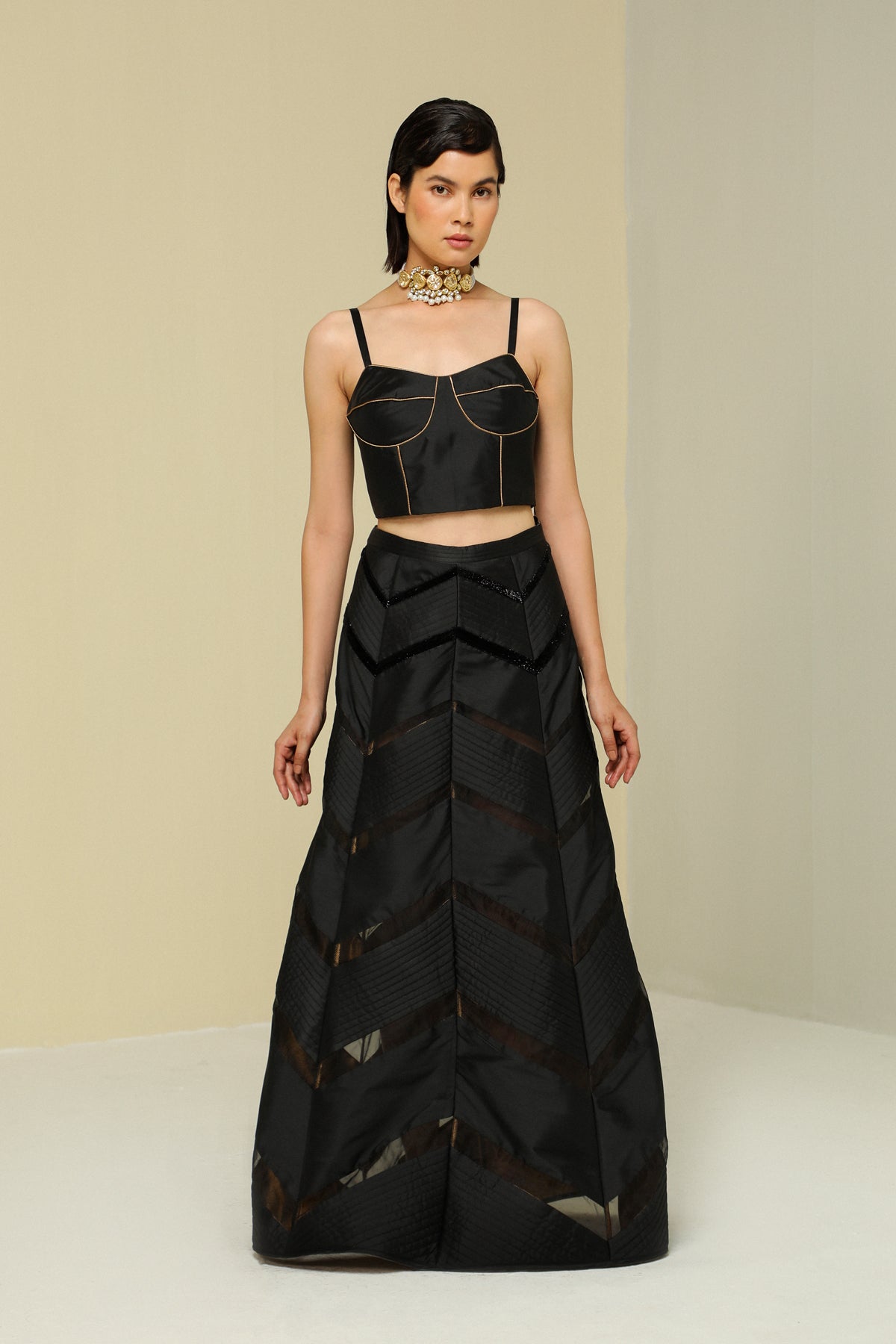 Black Silk Bustier