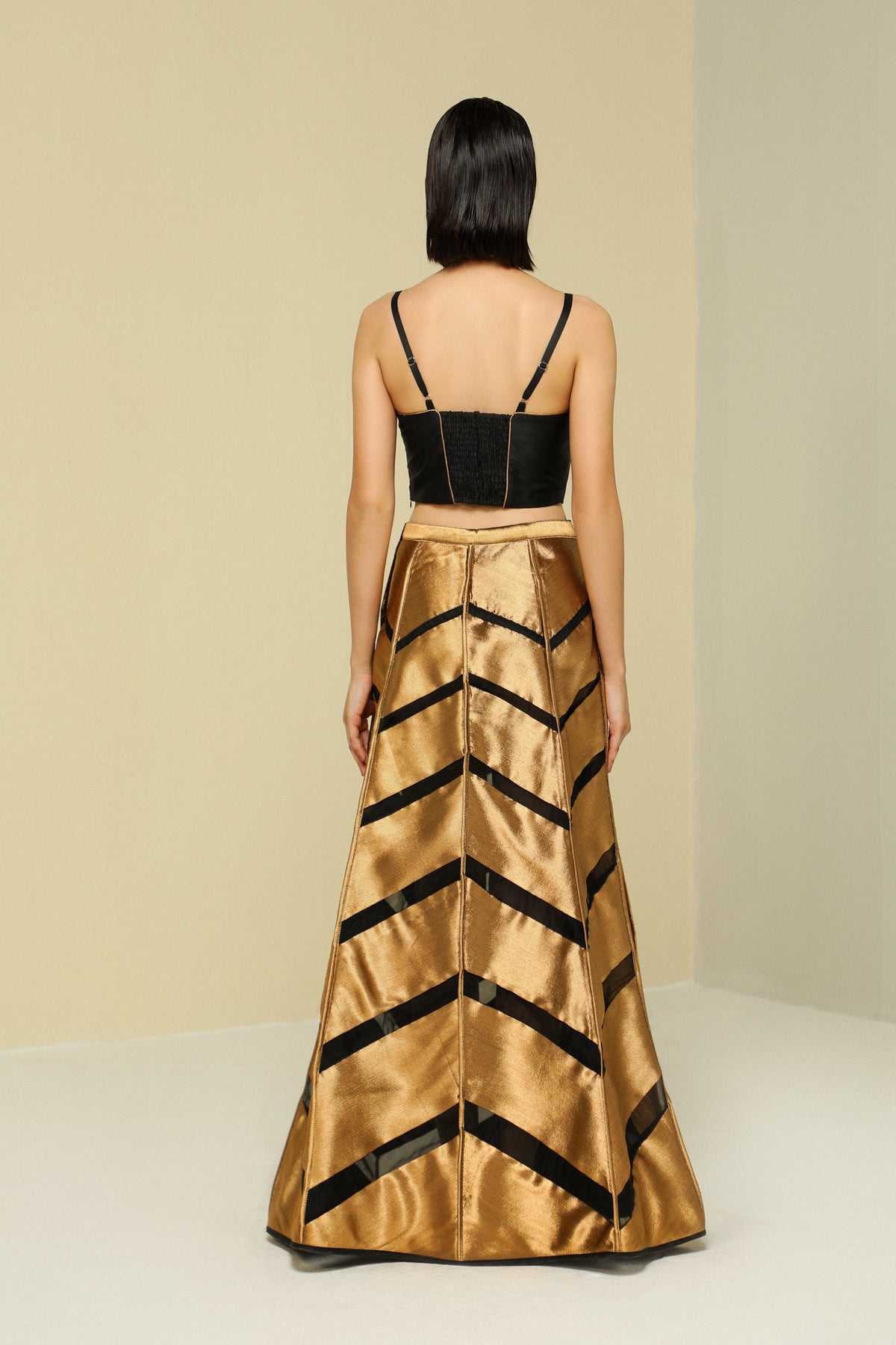 Black Silk Reversible Skirt
