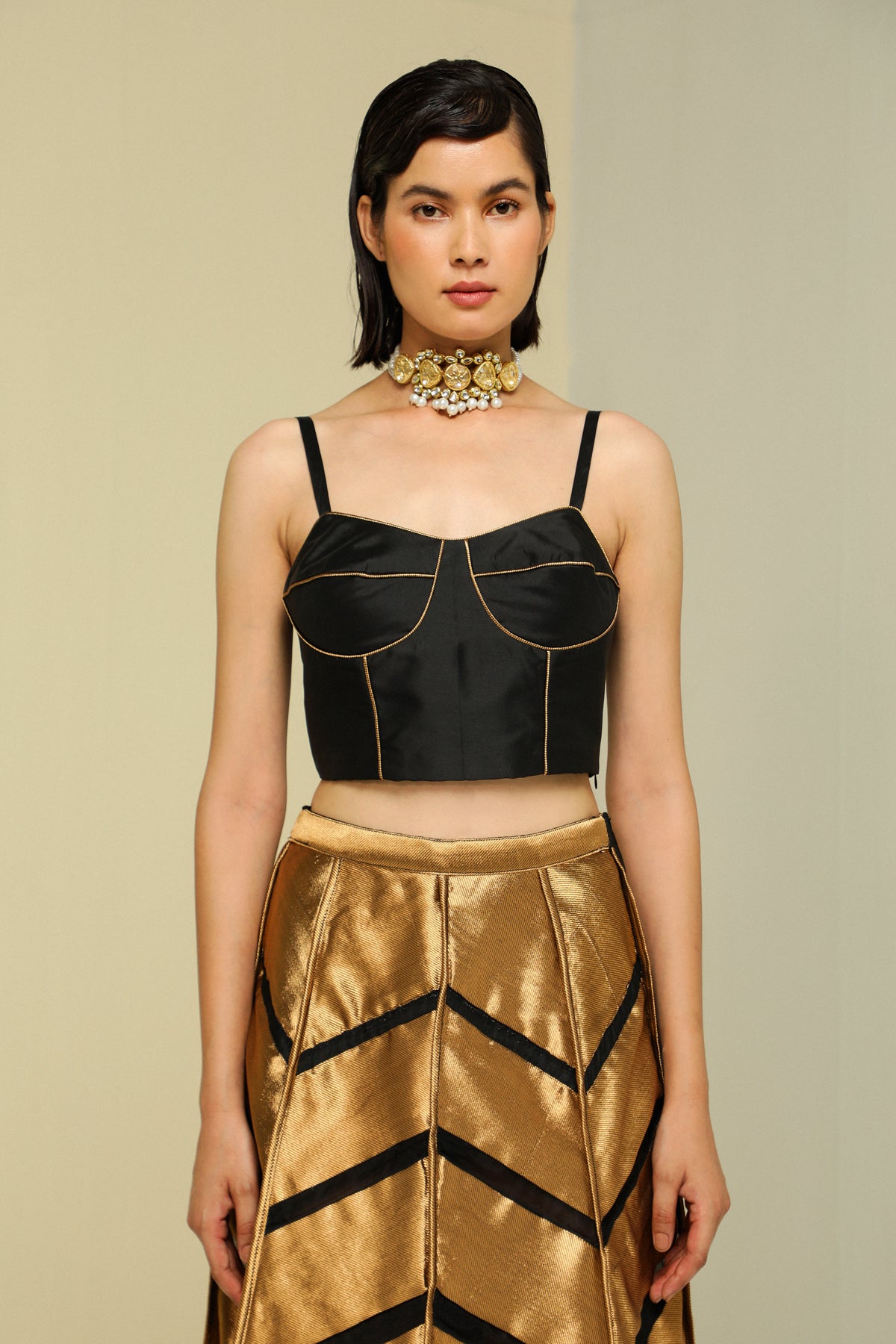 Black Silk Reversible Skirt