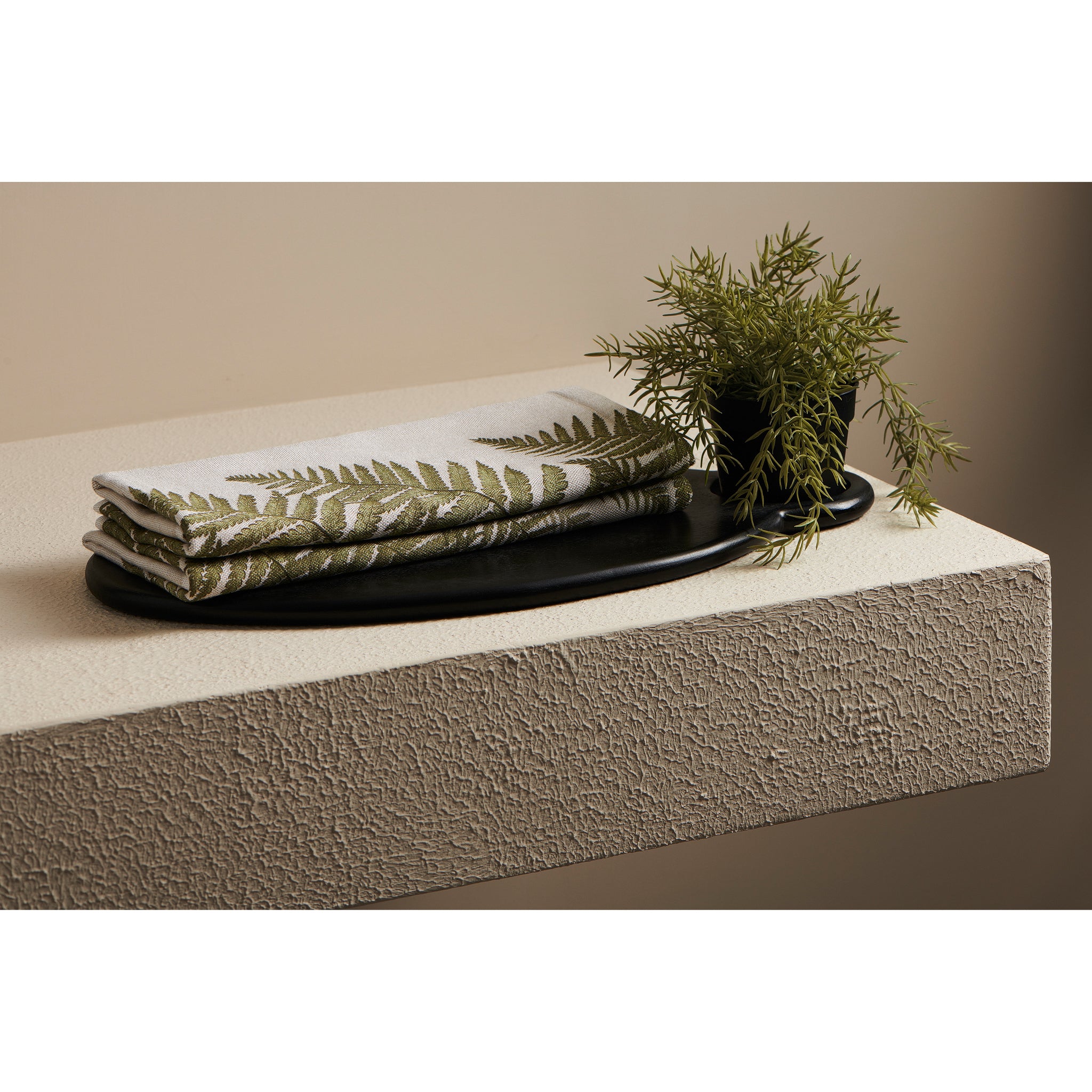 Fern Print Cotton Bamboo Hammam Terry Towel Set