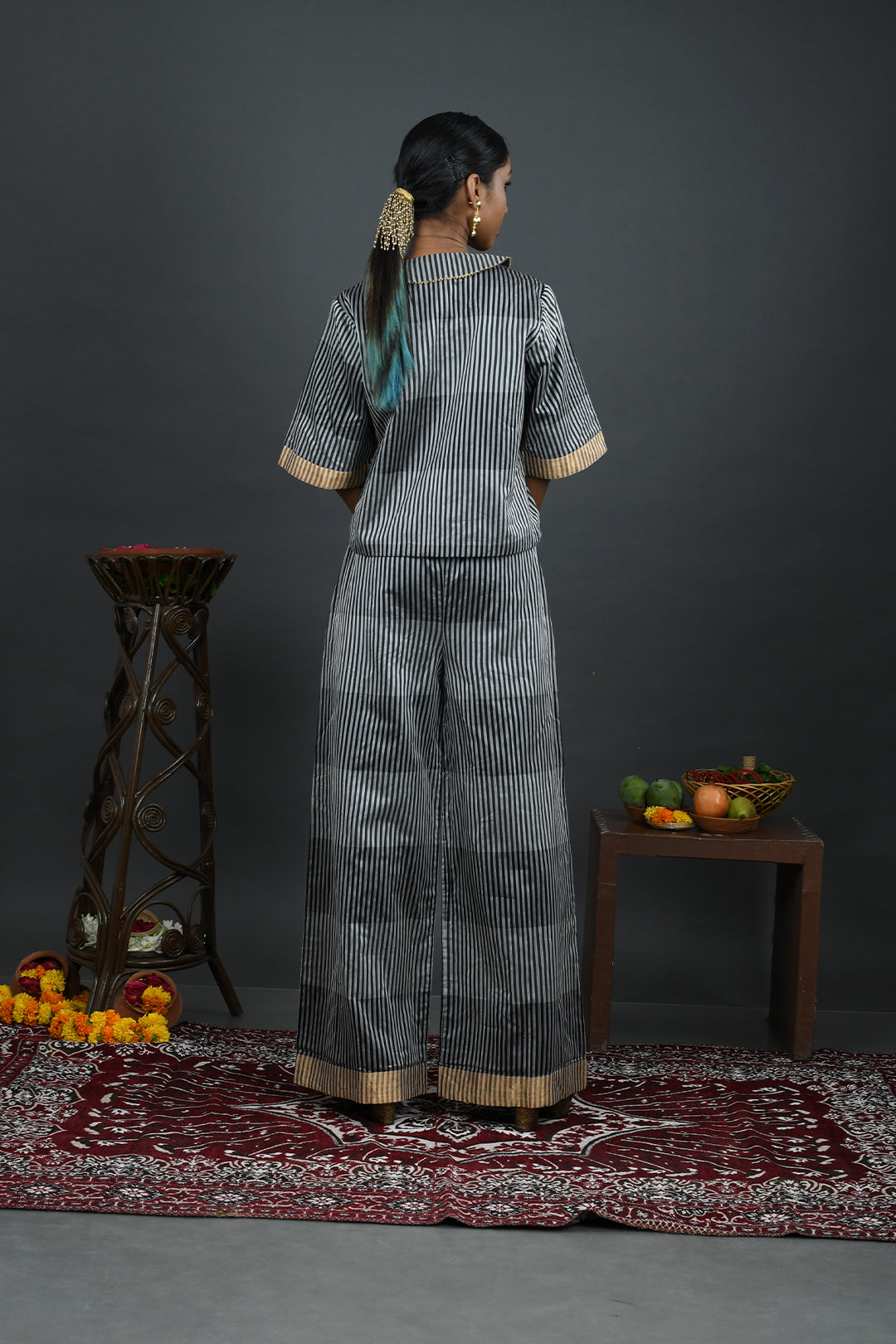 Lehar - Black Chanderi Co-Ord Set
