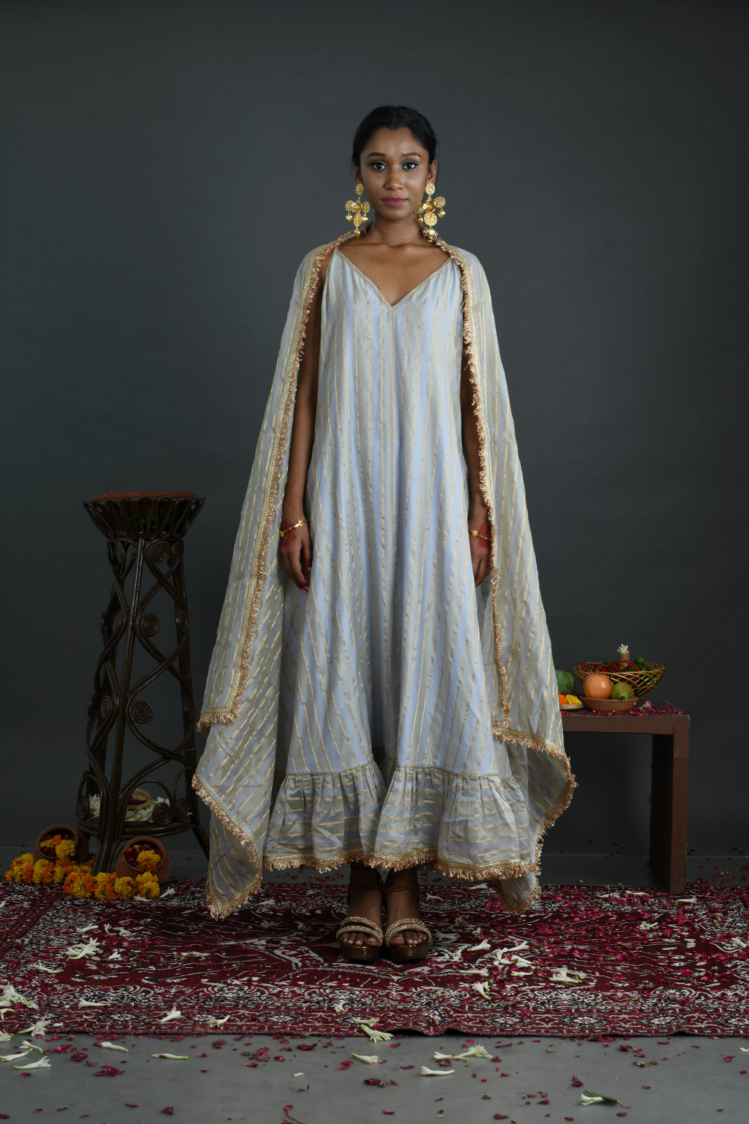 Noor - Blue Handloom Chanderi Kurta Set