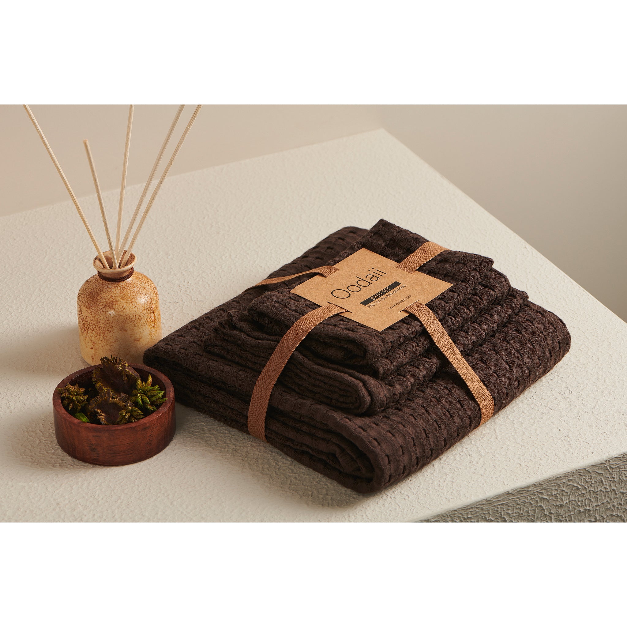 Beehive Cotton Bamboo Waffle Towel