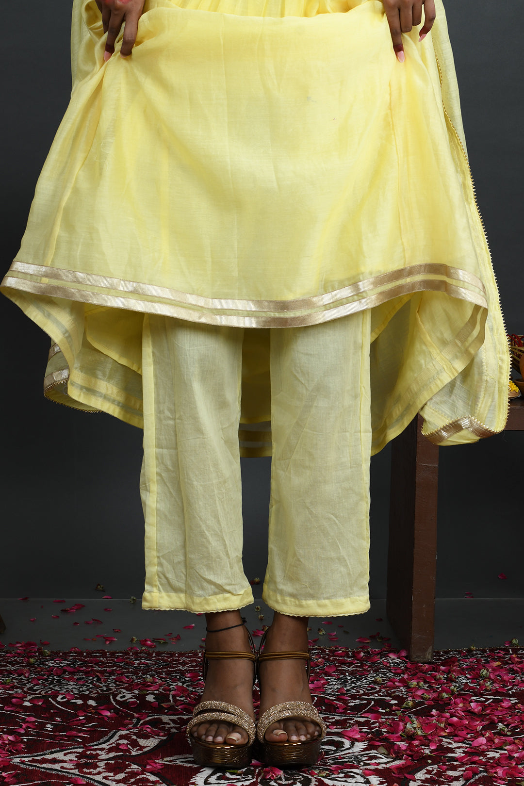 Surajmukhi - Yellow Handloom Chanderi Kurta Set