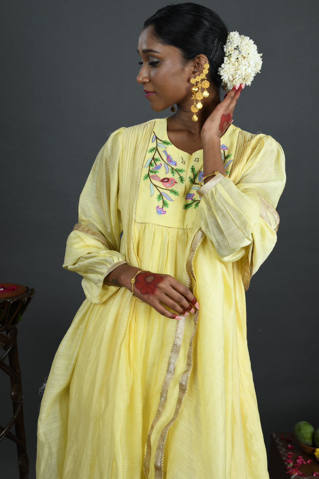 Surajmukhi - Yellow Handloom Chanderi Kurta Set