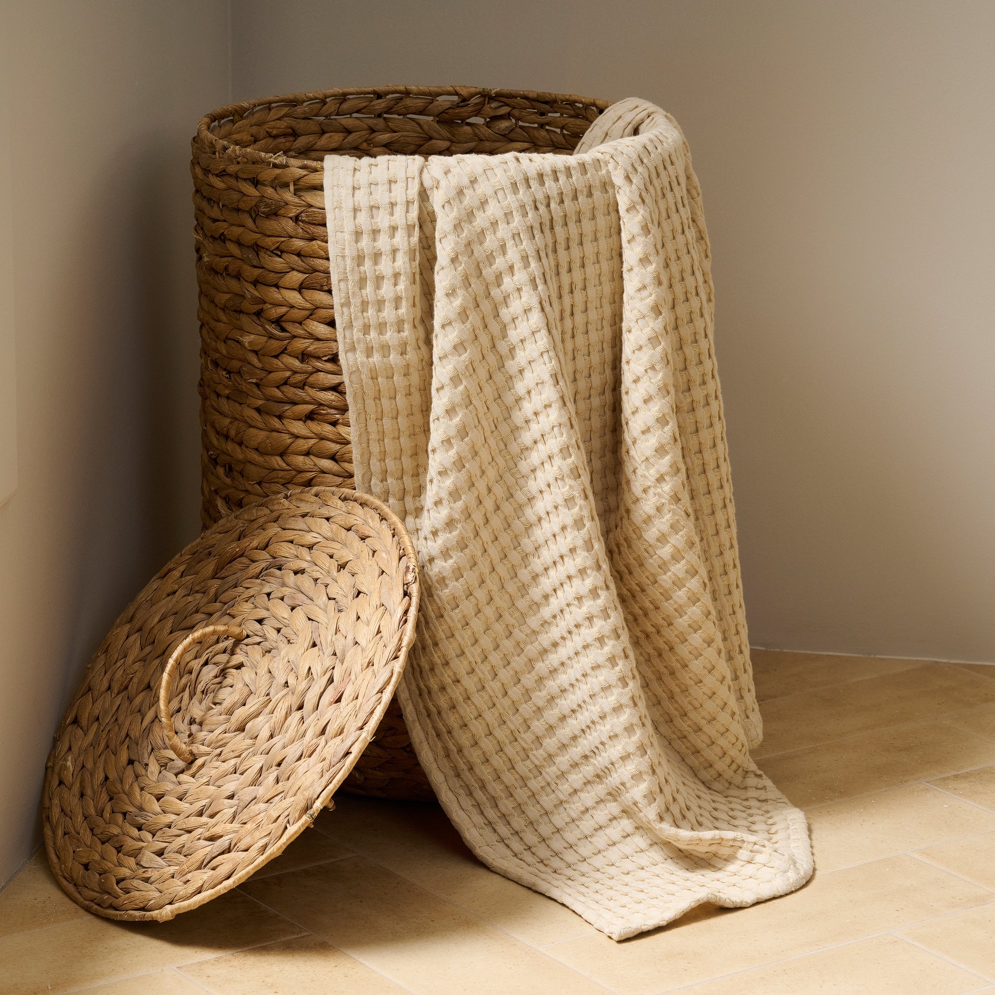 Chalk Cotton Waffle XL Bath Towel