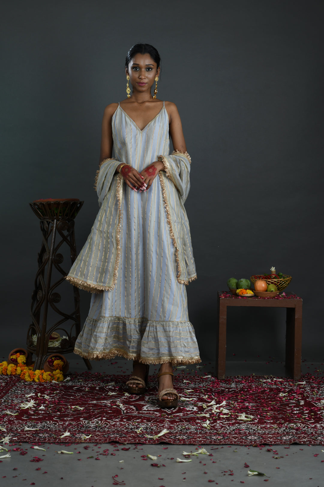 Noor - Blue Handloom Chanderi Kurta Set