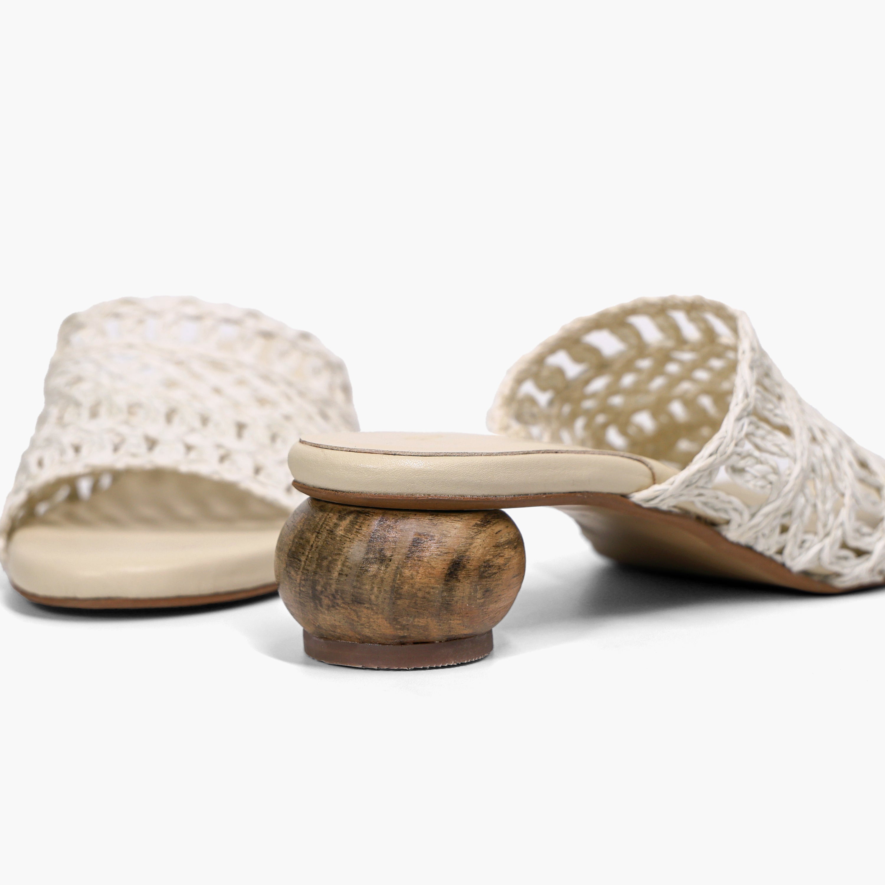 Cream Baya Matka Heels