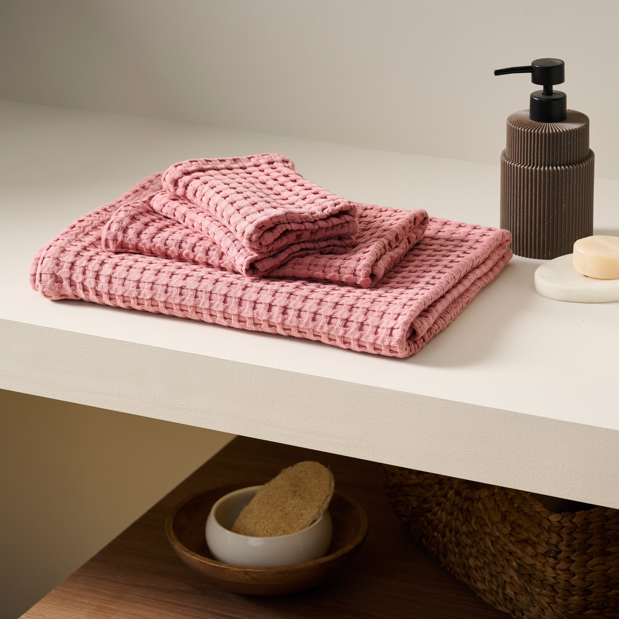 Chalk Cotton Waffle Towel