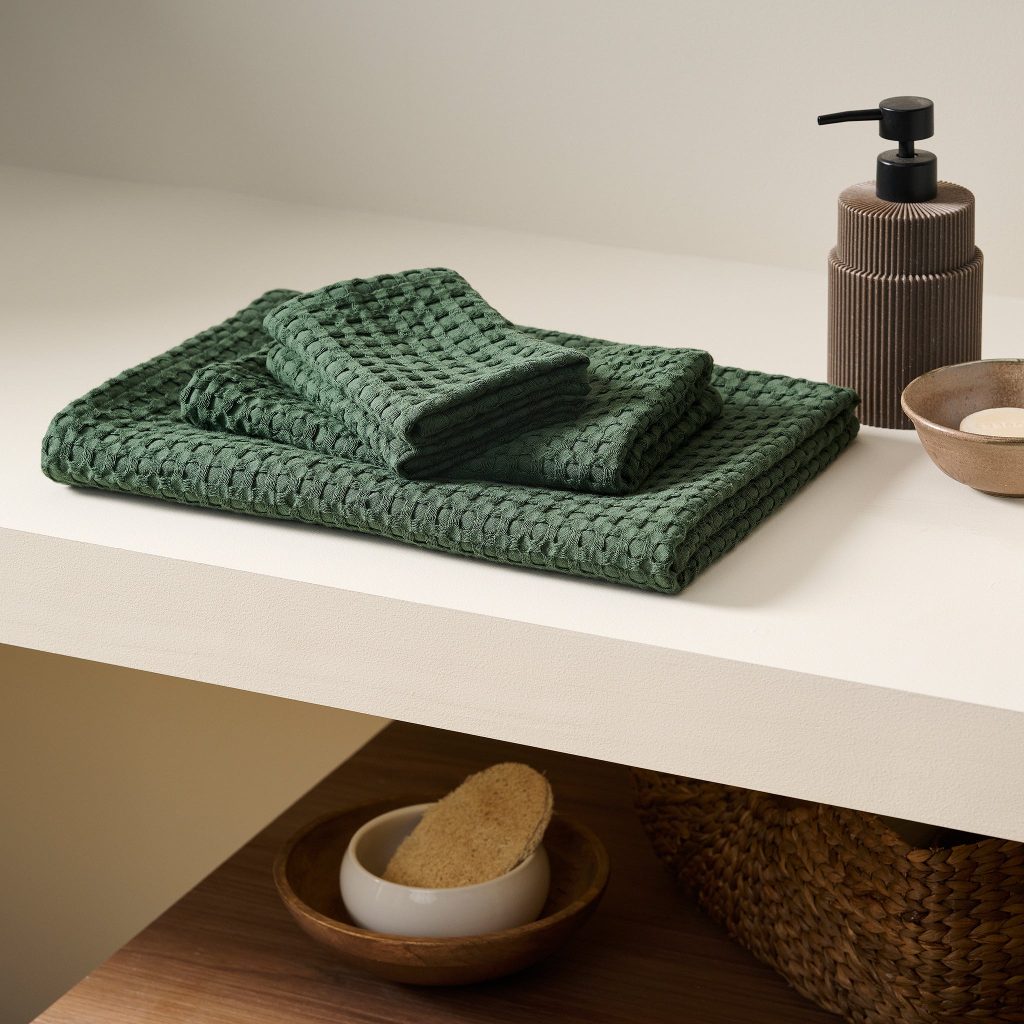 Honeycomb Cotton Bamboo Waffle Towel