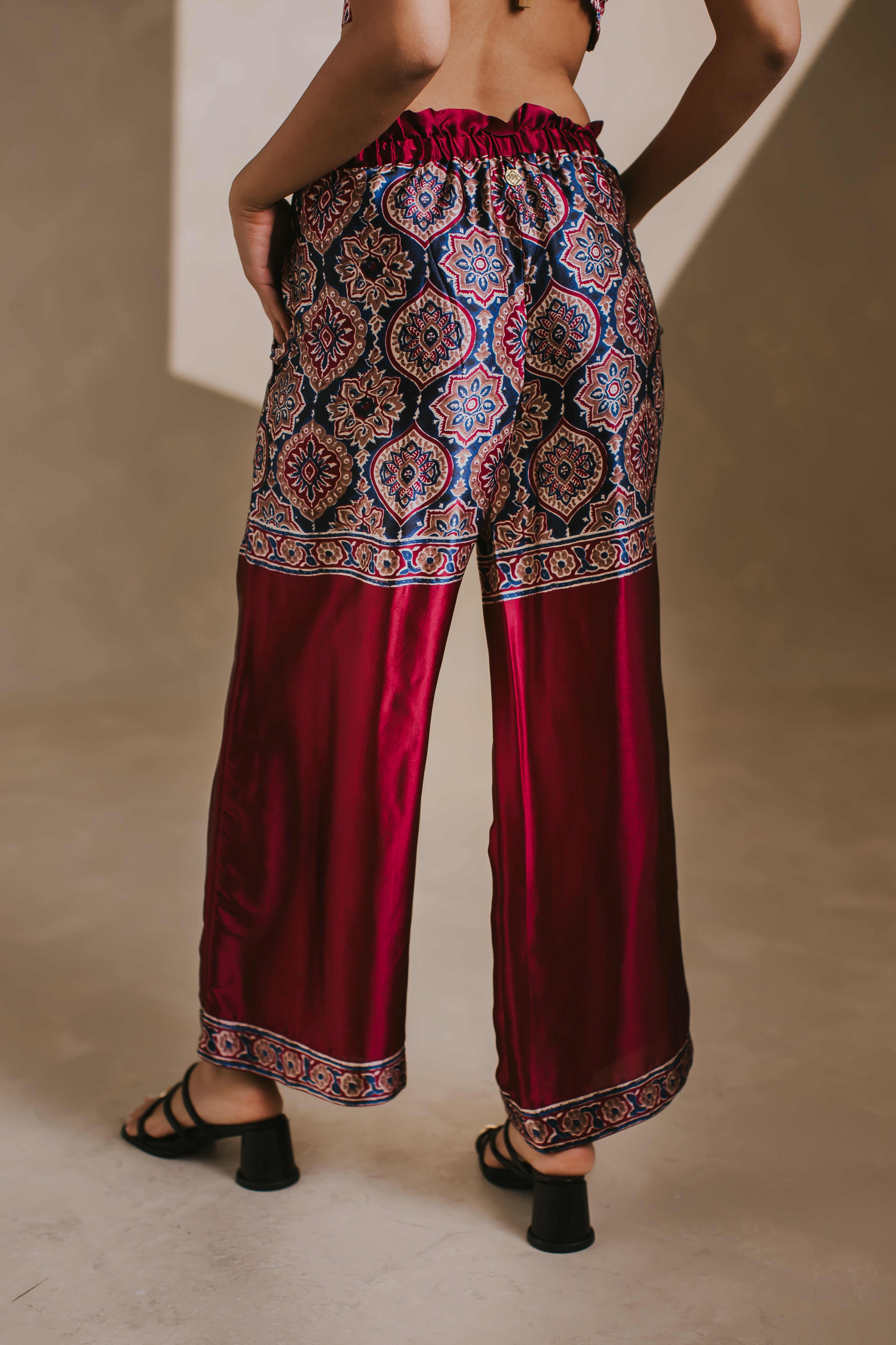 Burgundy Modal Silk Breeze Pants