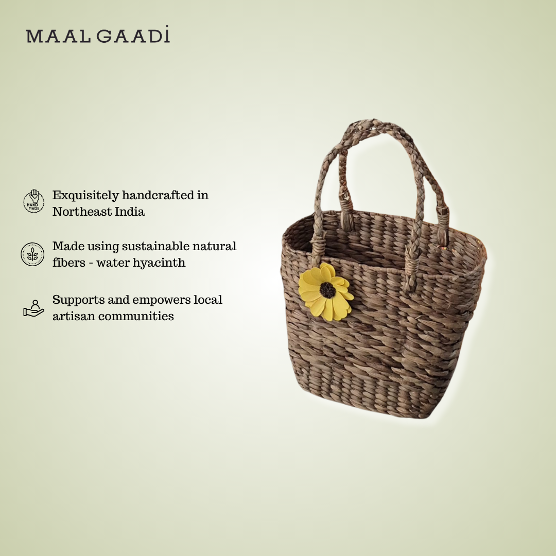Handwoven Water hyacinth bucket bag