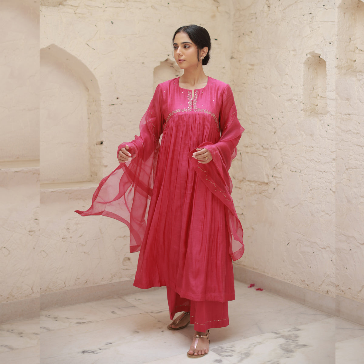 Chameli chanderi Kurta Set