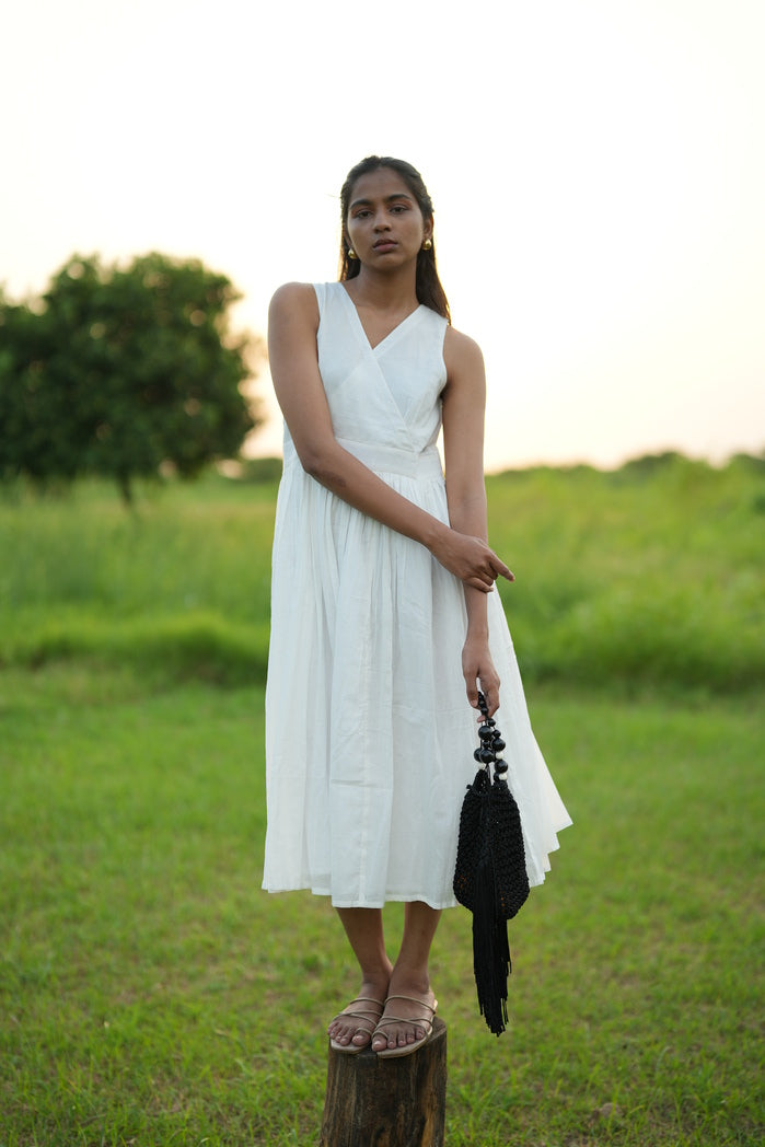 White Cotton Kyoto Flowy Dress