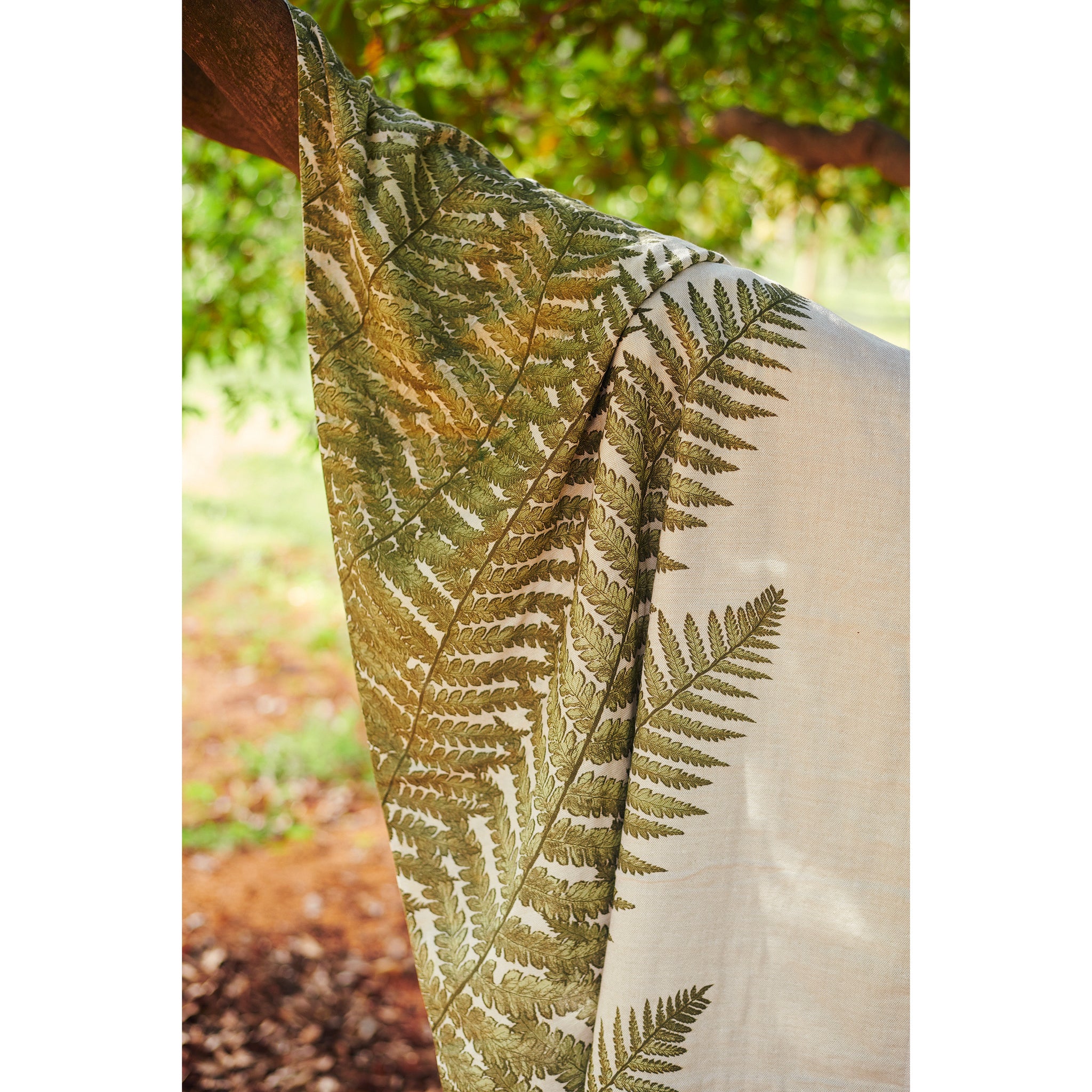 Fern Print Cotton Bamboo Hammam Terry XL Bath Towel