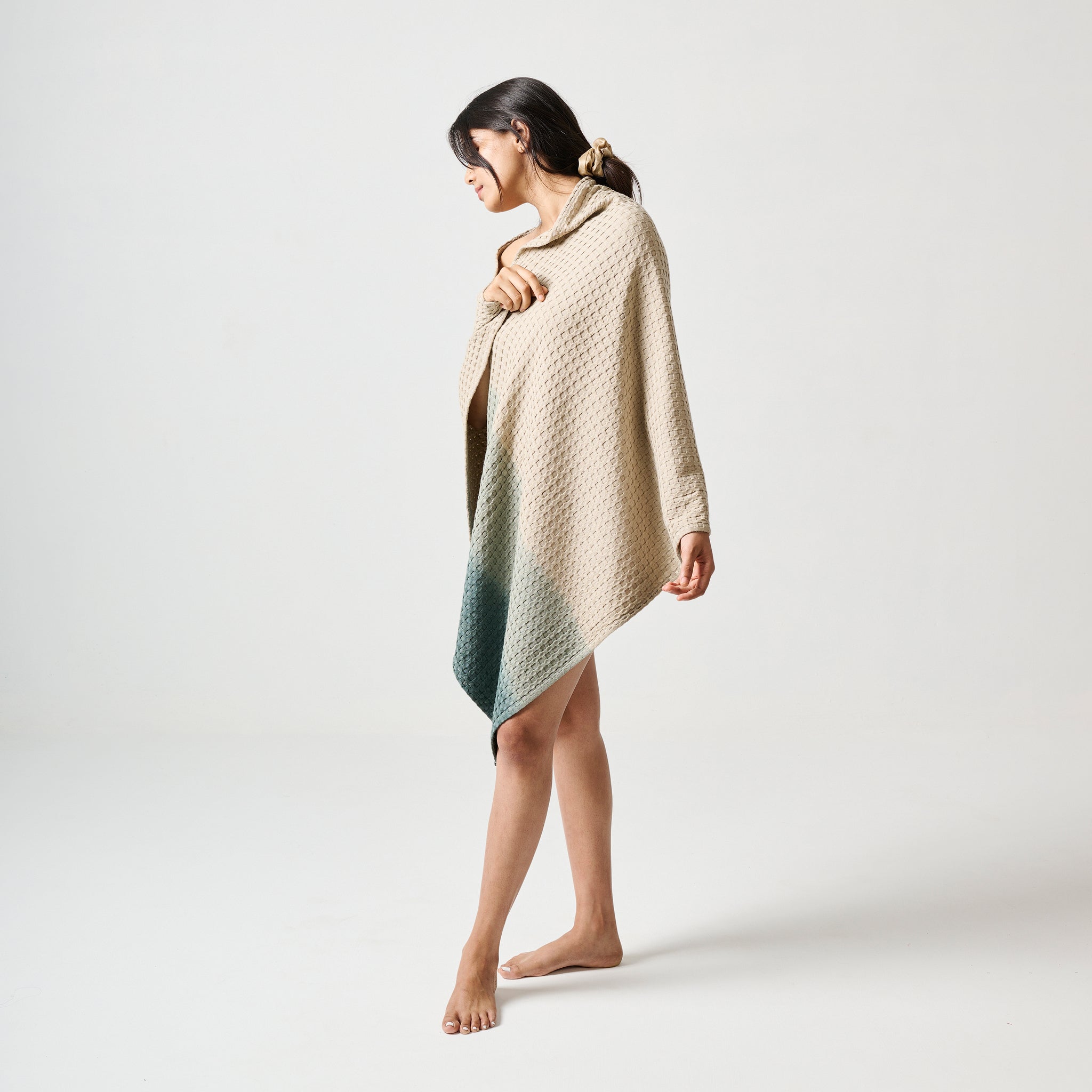Dip Dye Cotton Bamboo Waffle Towel