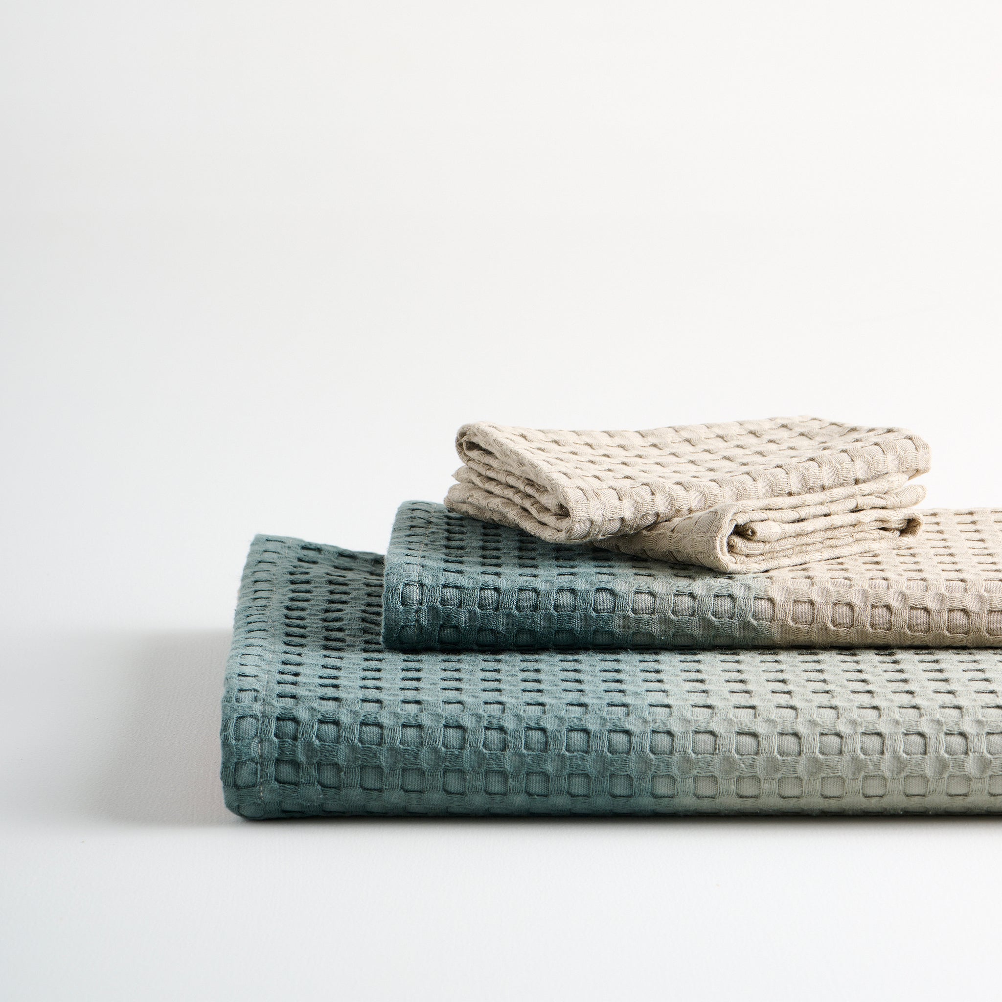 Dip Dye Cotton Bamboo Waffle Towel