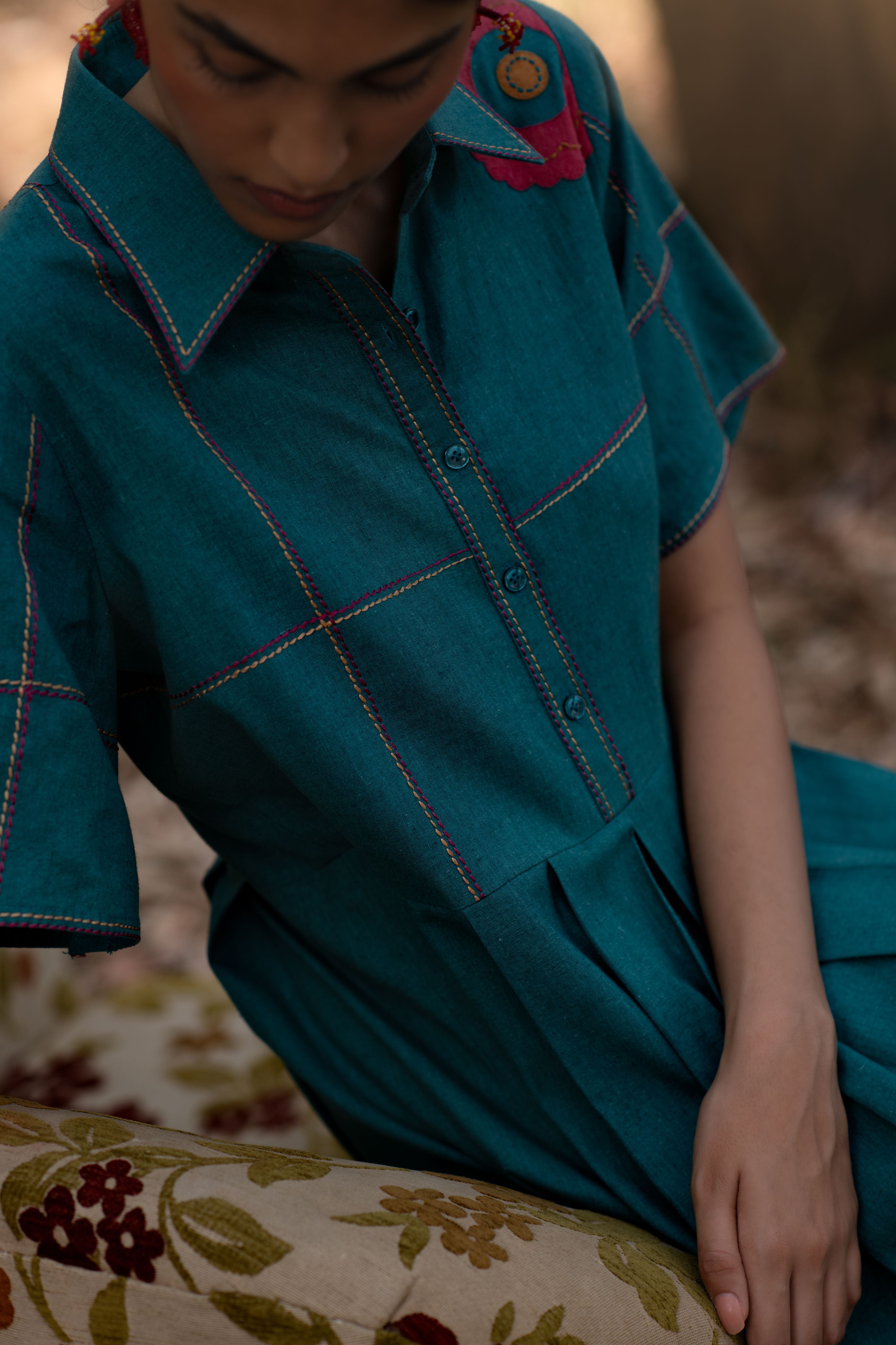 Hazel box pleat dress