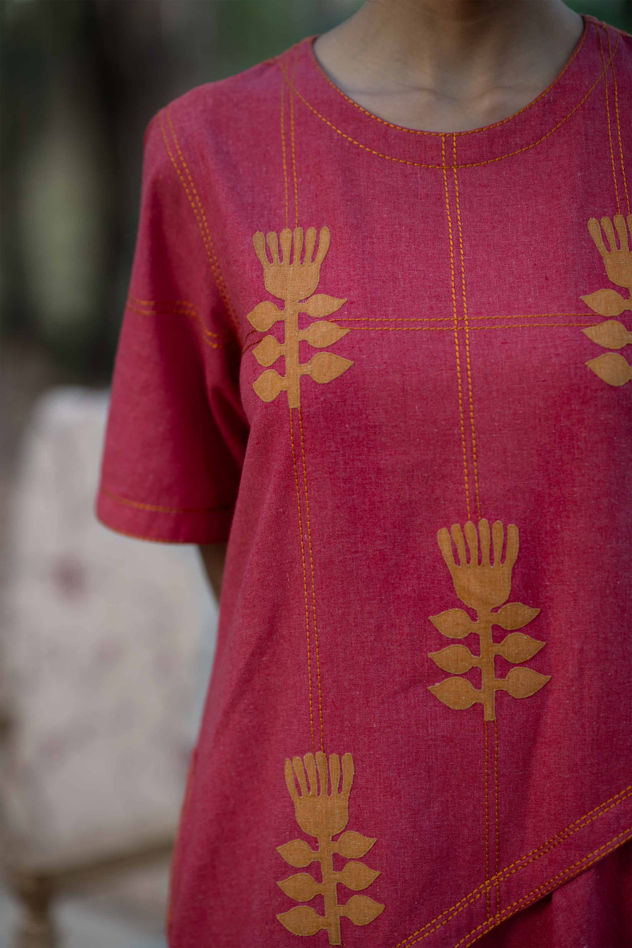 Mocha applique dress