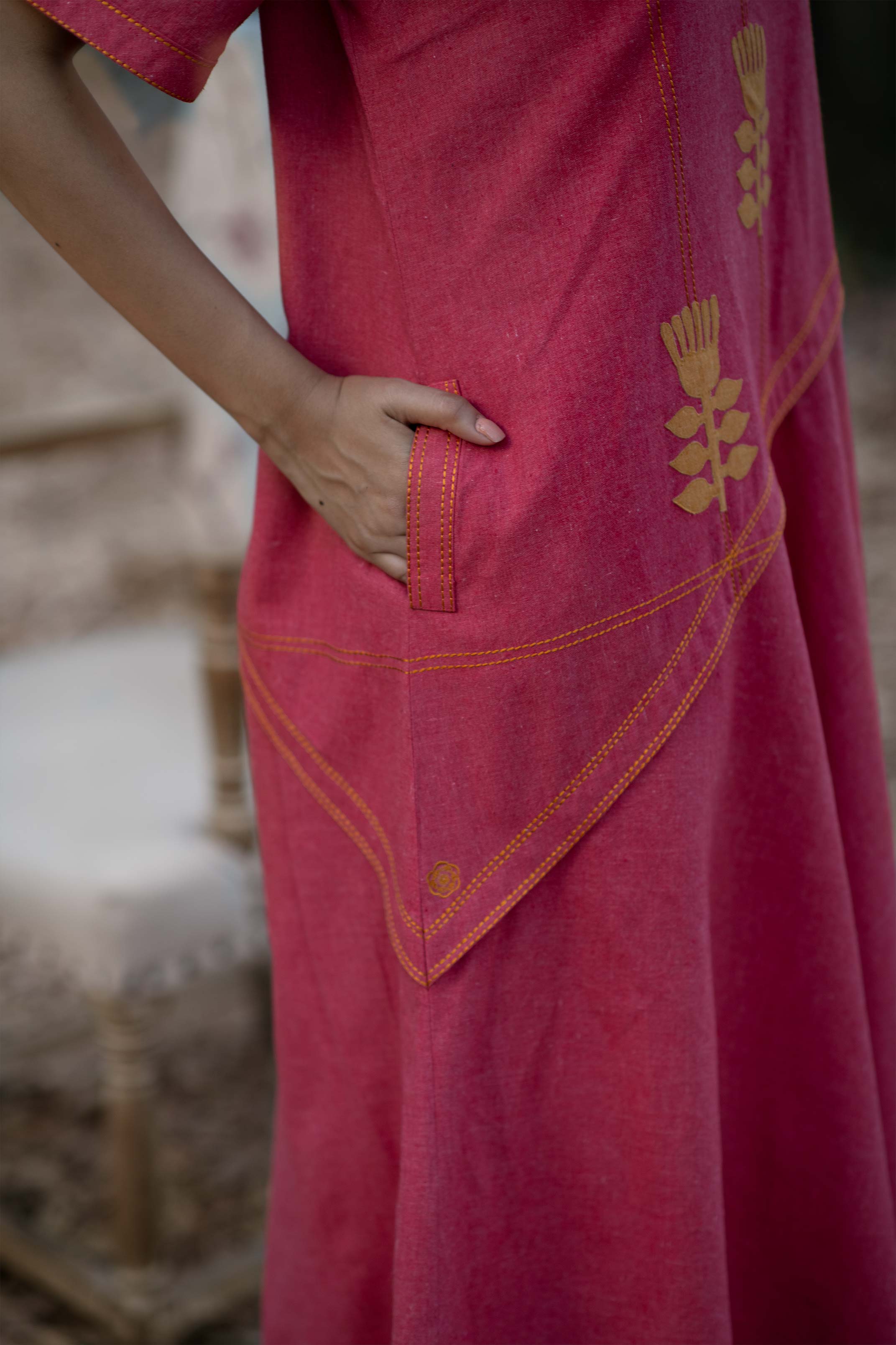Mocha applique dress