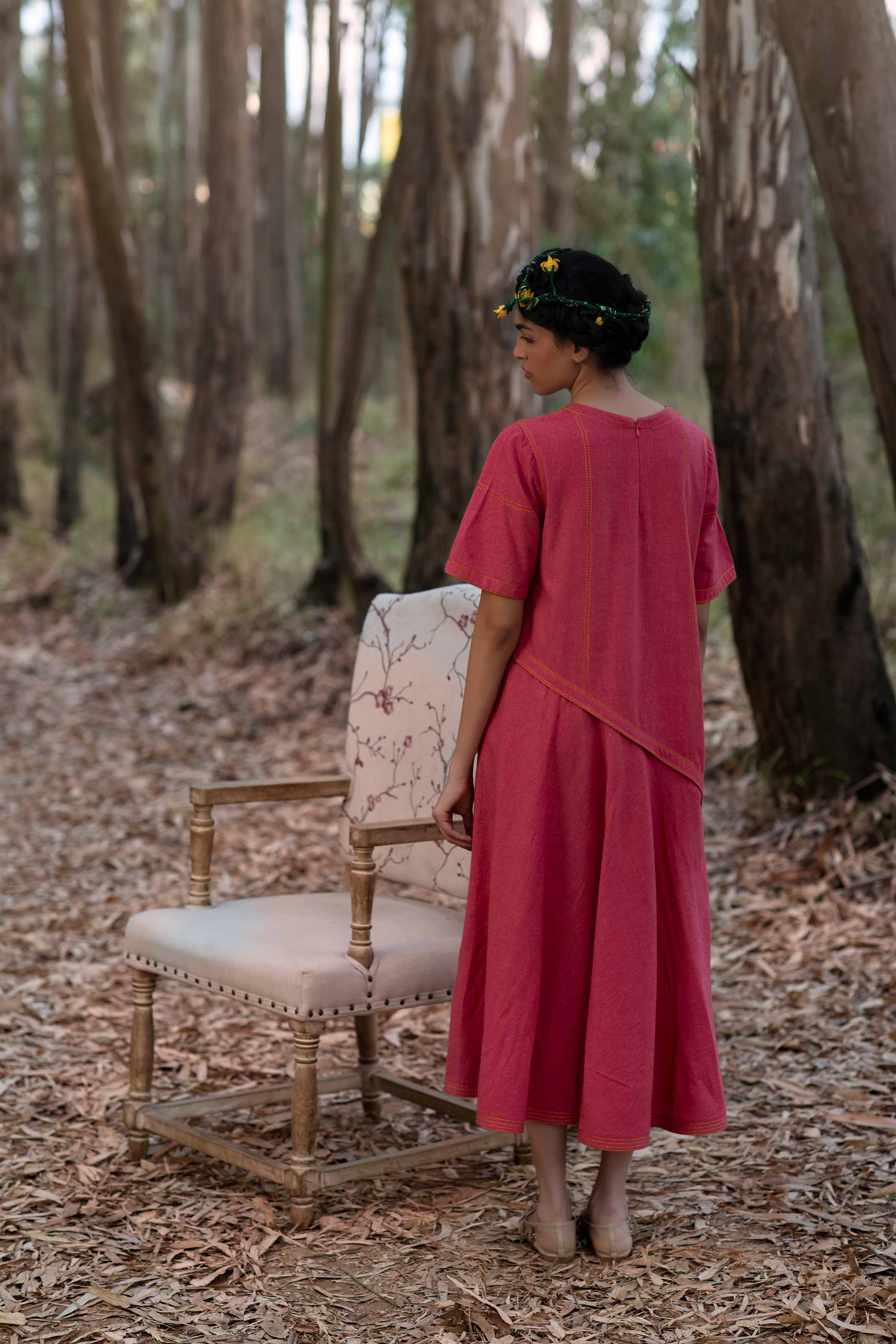 Mocha applique dress