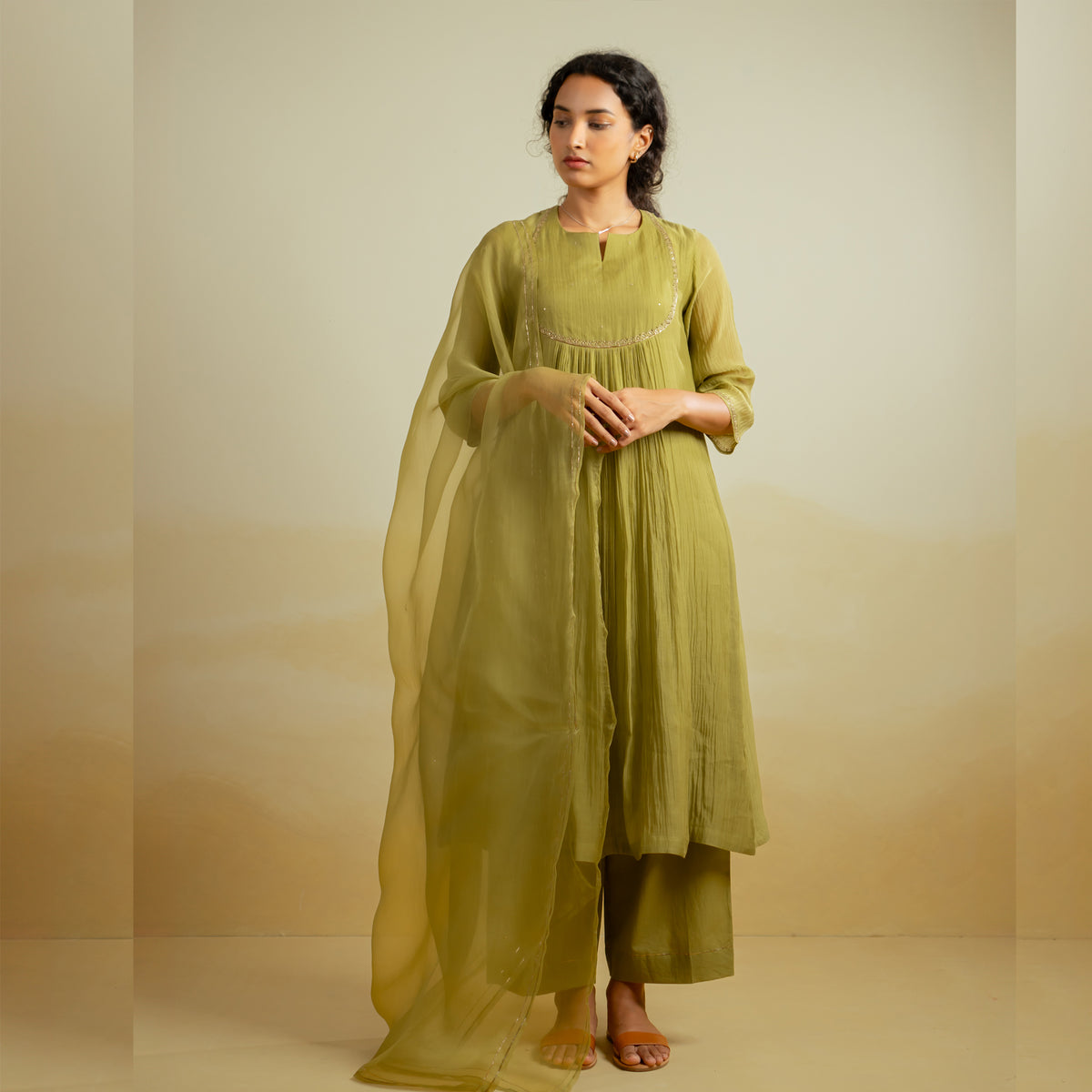 Flora chanderi Kurta Set