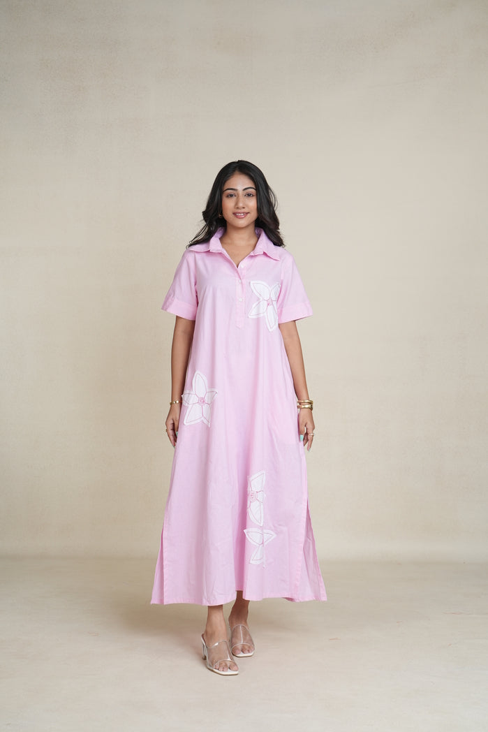 Light Pink and White Cotton Poplin Candy Dress