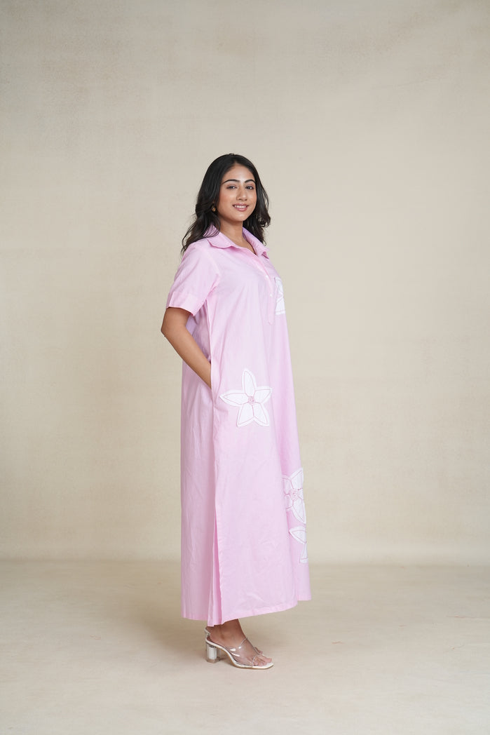 Light Pink and White Cotton Poplin Candy Dress