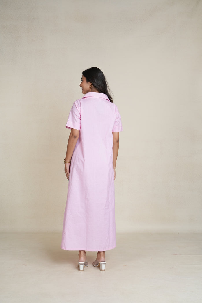 Light Pink and White Cotton Poplin Candy Dress