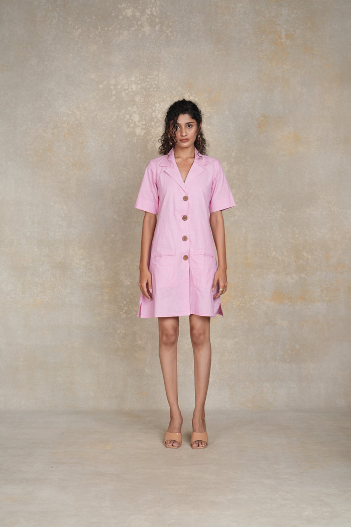 Light Pink Cotton Poplin Eze Dress