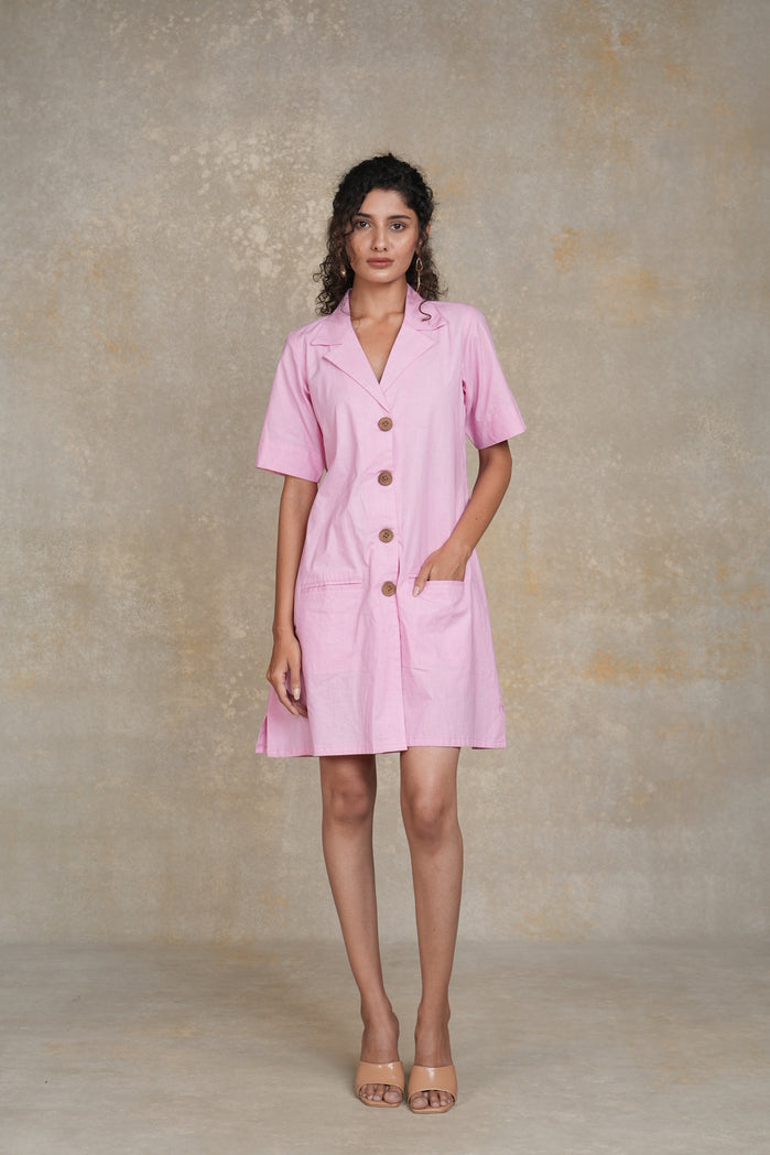 Light Pink Cotton Poplin Eze Dress