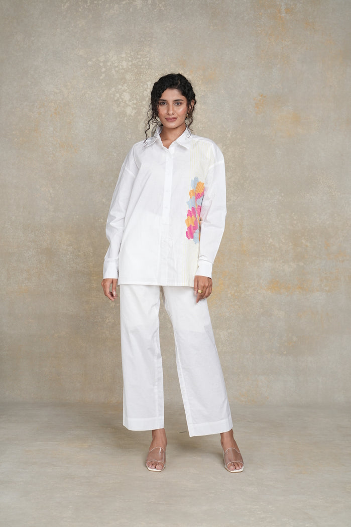 White Cotton Poplin Franco Set