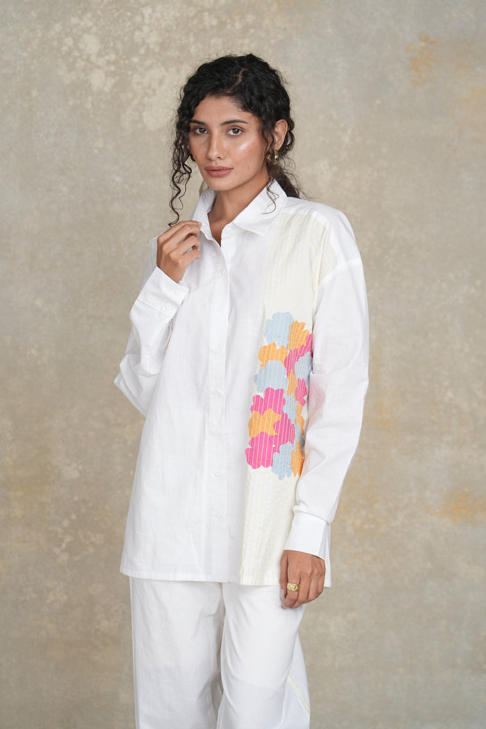 White Cotton Poplin Franco Set