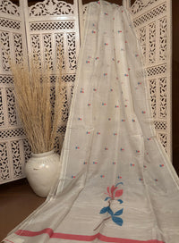 SAIRA-White jamdani silk saree