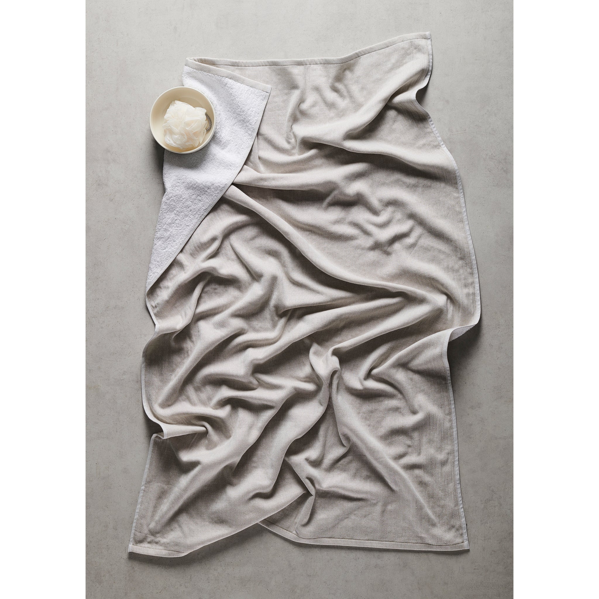 Earth Stucco Cotton Bamboo Hammam Terry XL Bath Towel