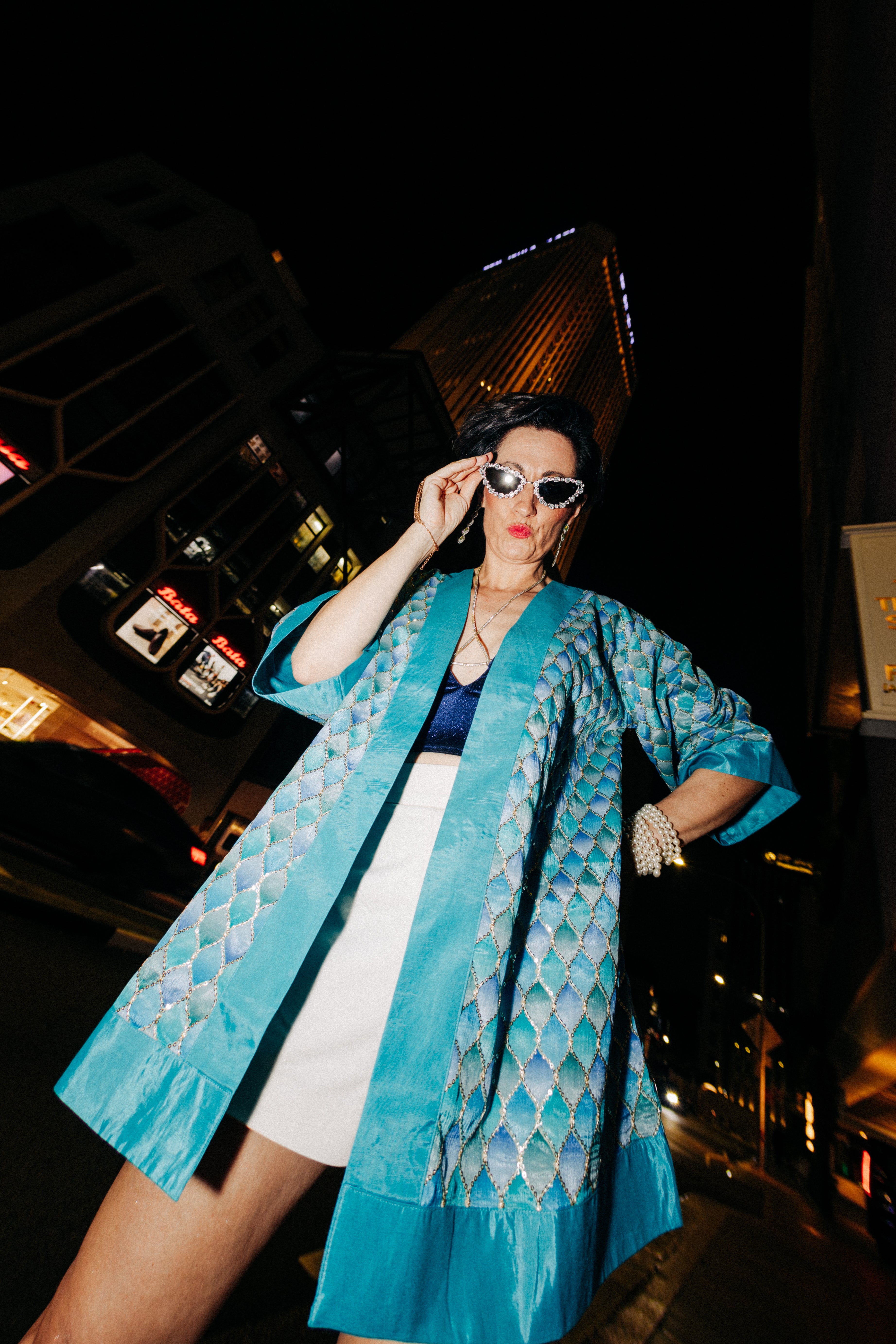 Aqua Sequins Paparazzi Georgette