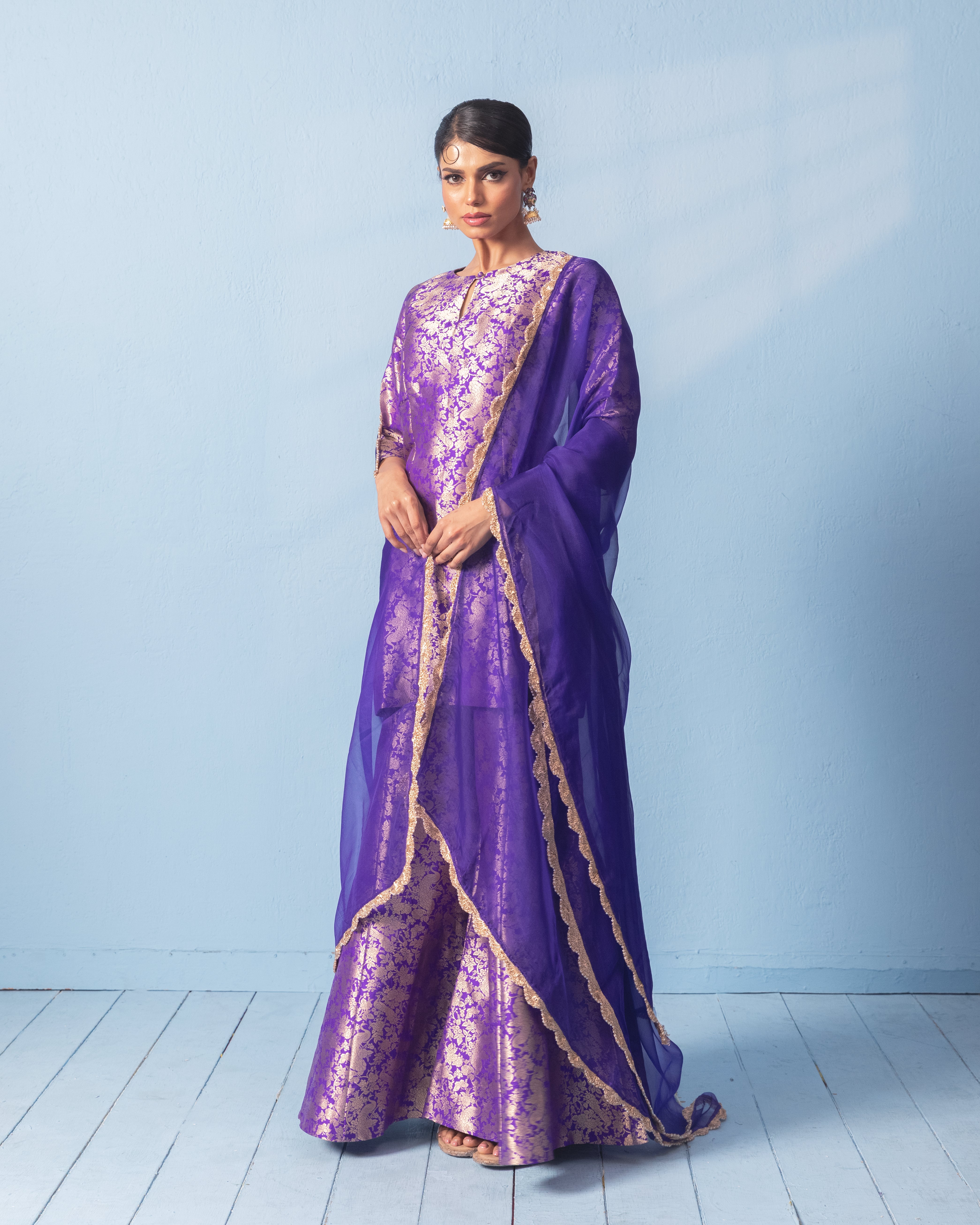 Shikargah benarasi silk sharara set